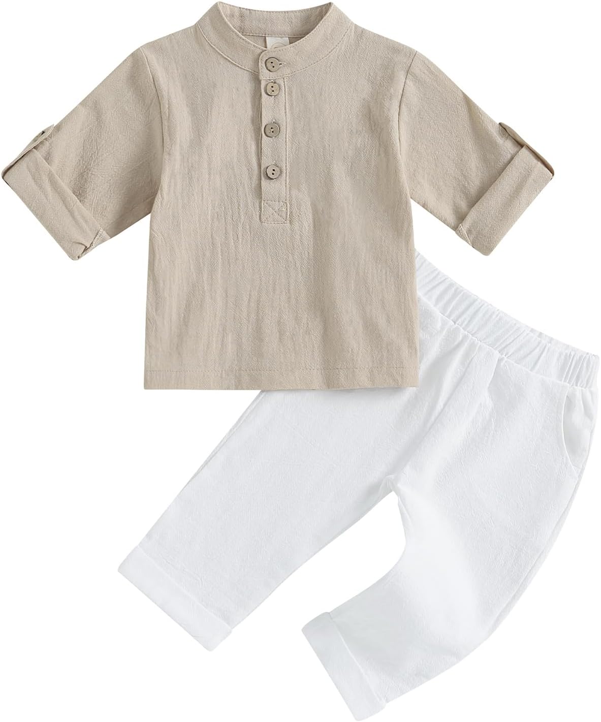 Cotton Linen Toddler Shirts Set