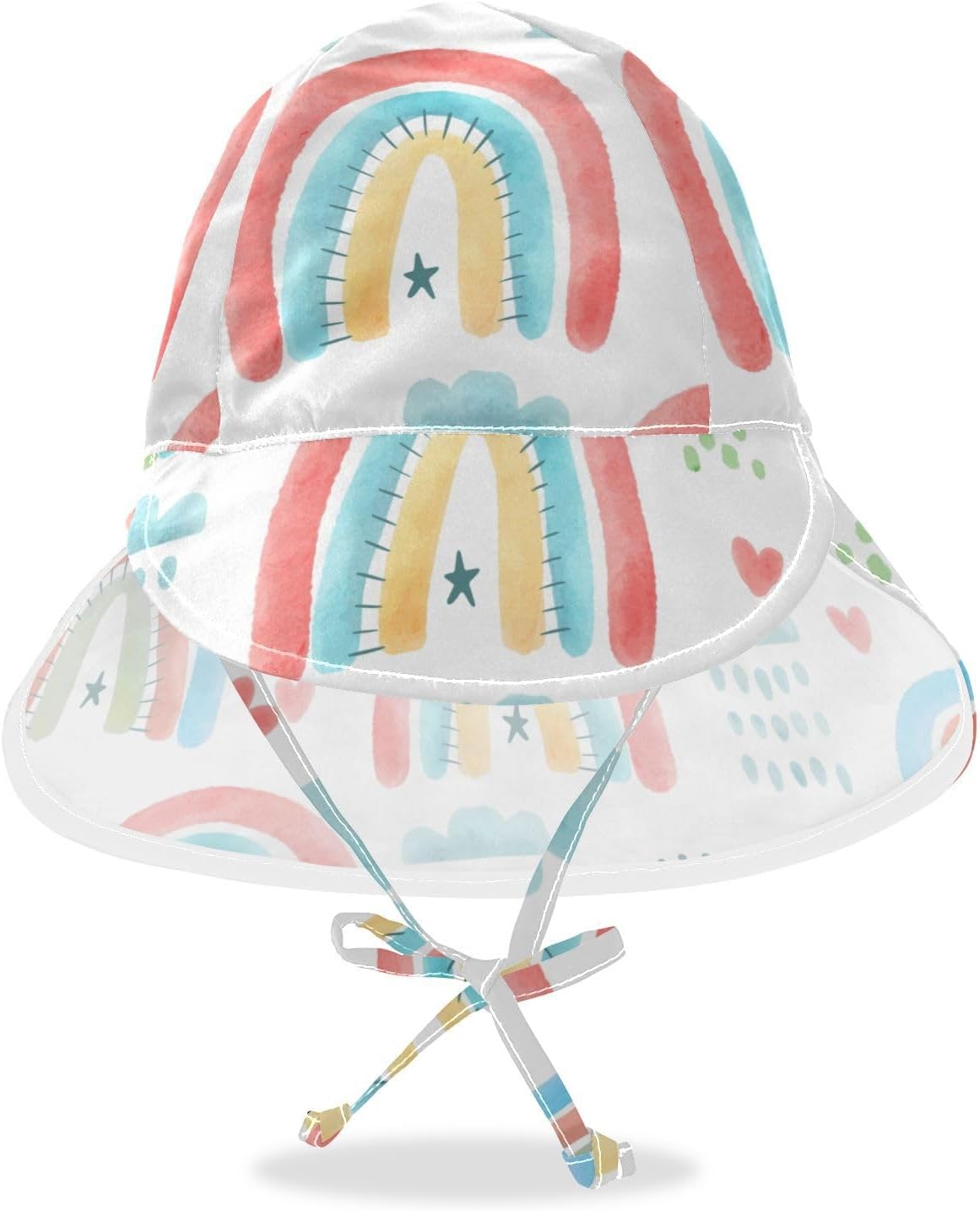 Rainbow Boho Design Sun Hat for Kids UPF 50