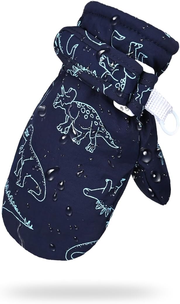 Jeragu Toddler Winter Mittens Waterproof Fleece Ski Gloves for Babies