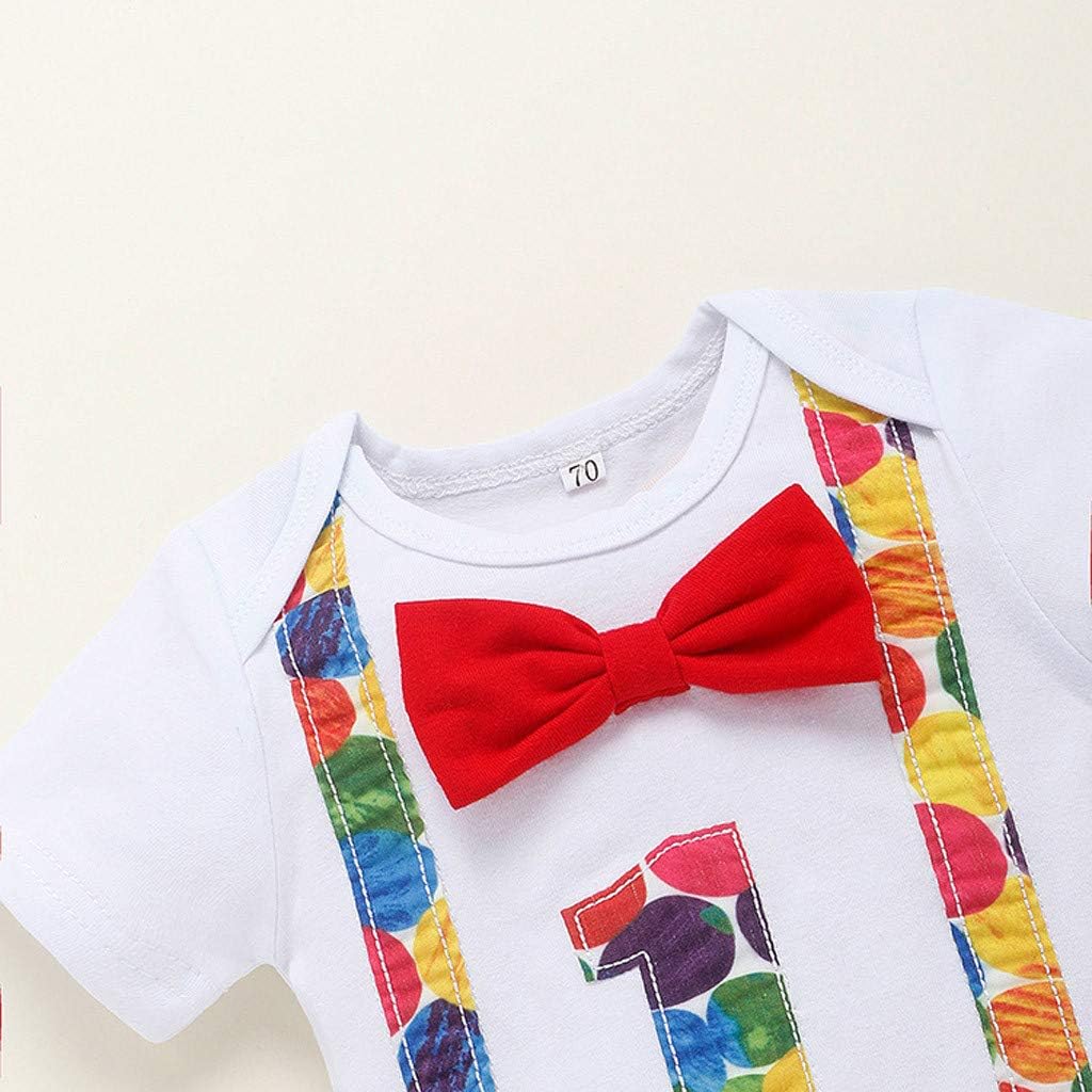 Baby Boys Month Bow Tie Belt Pants 9-12 Months