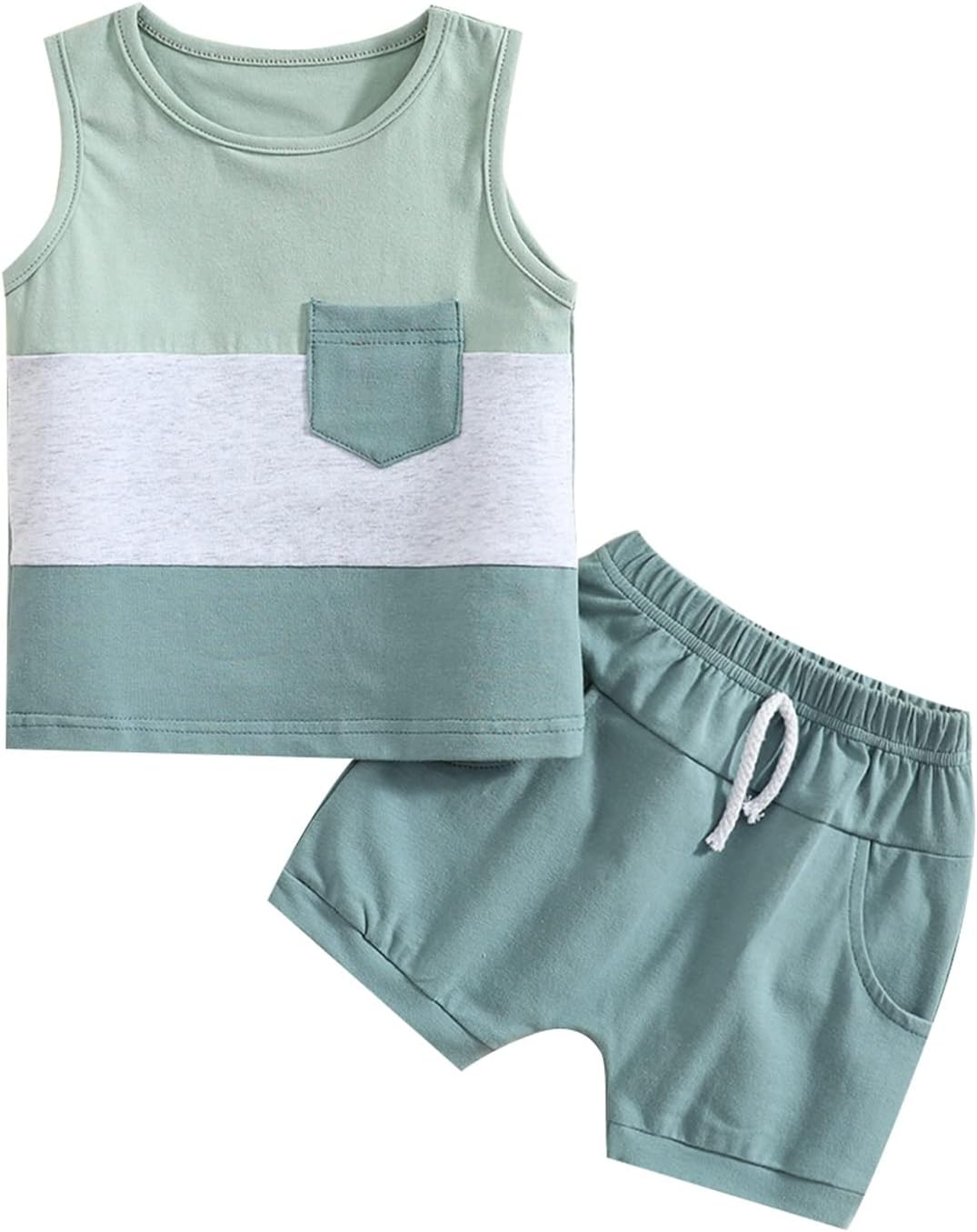 Cozy Waffle Sleeves Toddler Boys Clothing Set - Stylish Summer Outfit for Kids