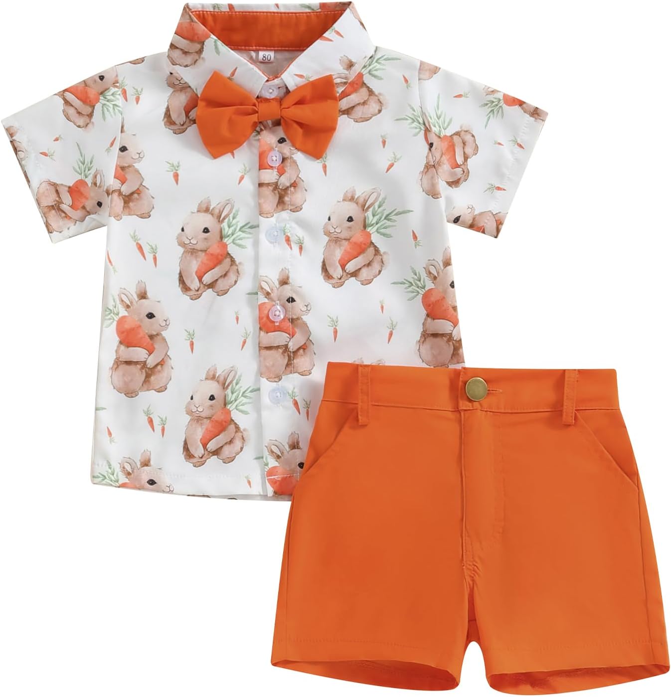 Easter Two-Piece Set for Baby Boys - Bunny Print Button-Down