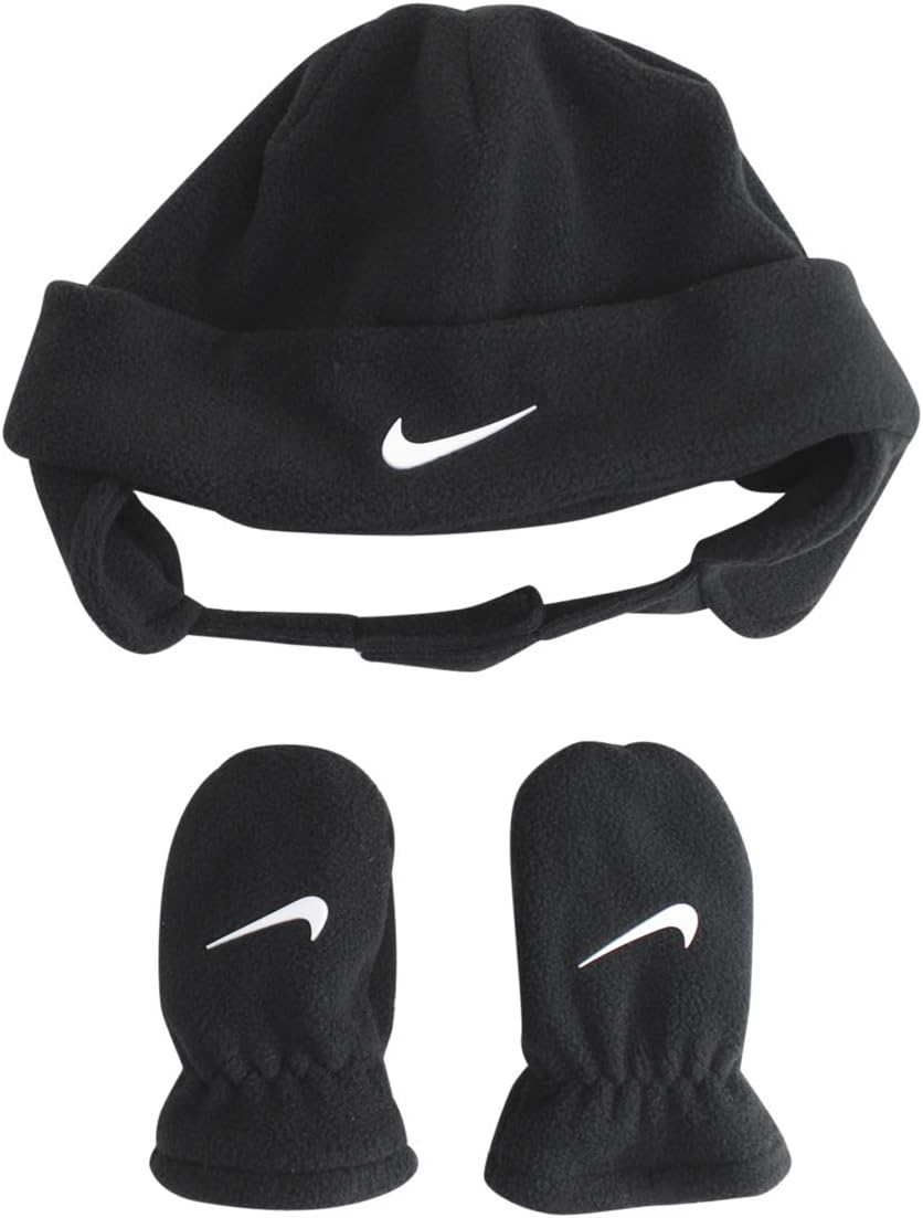 Nike Baby Boys Swoosh Fleece Cap Gloves Set for Infants Toddlers