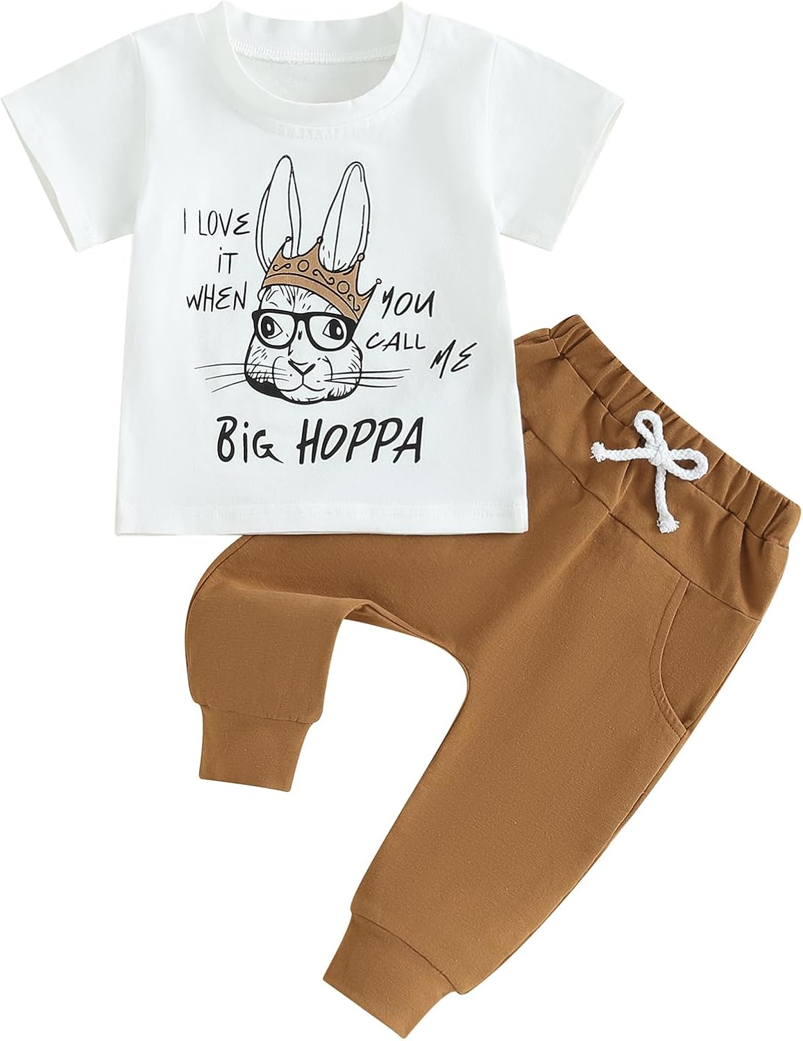 Springcmy 2-Piece Child Outfit Soft Stretchy Clothes for Boys