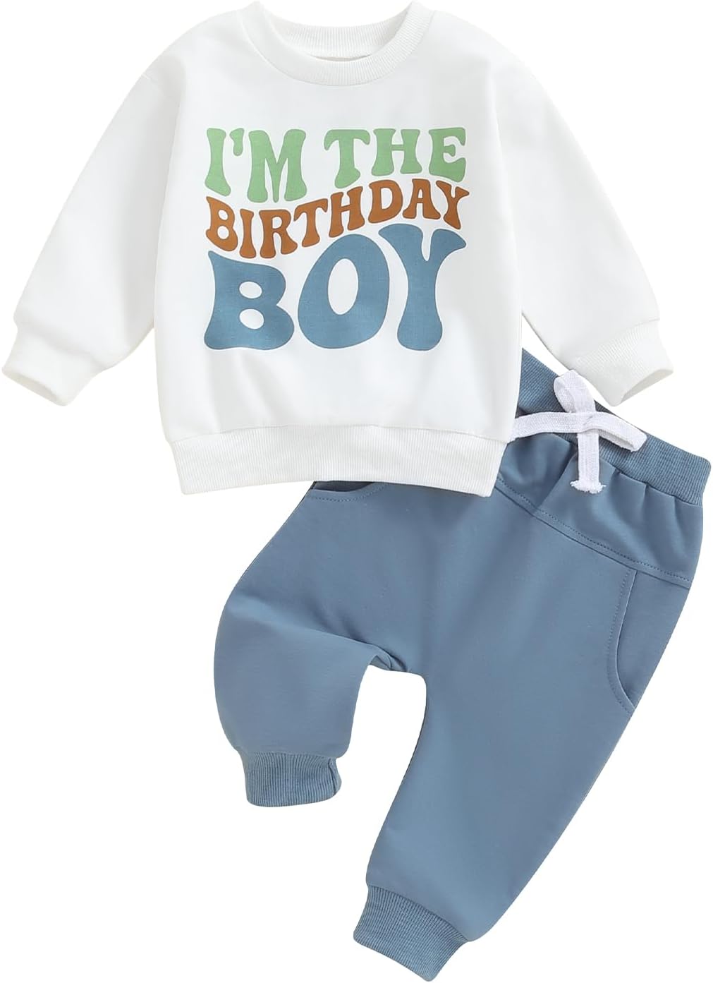 Toddler Baby Birthday Outfit Sets with Pullover Pants Set