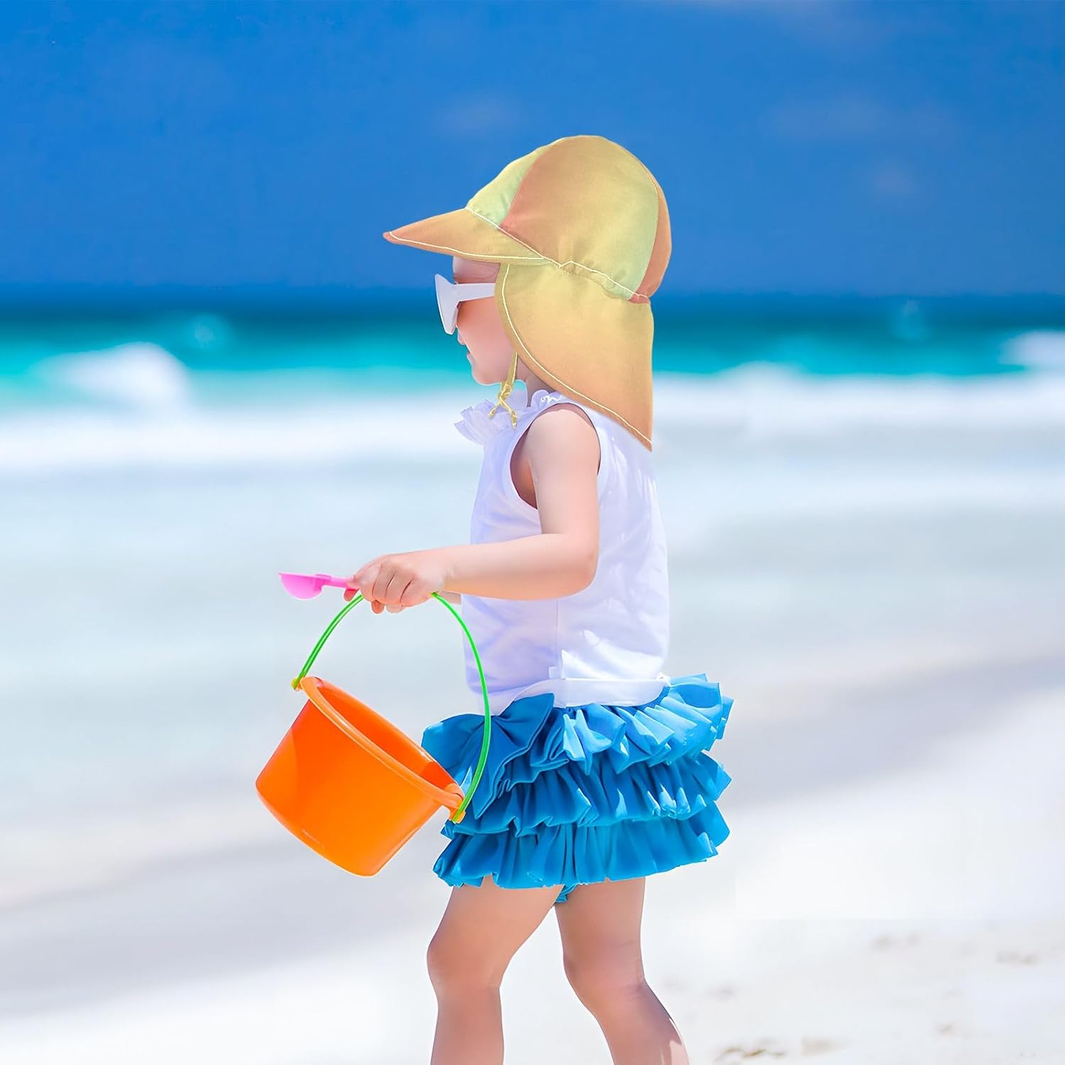 Rainbow Glitter Sun Hat for Babies 2t-4t