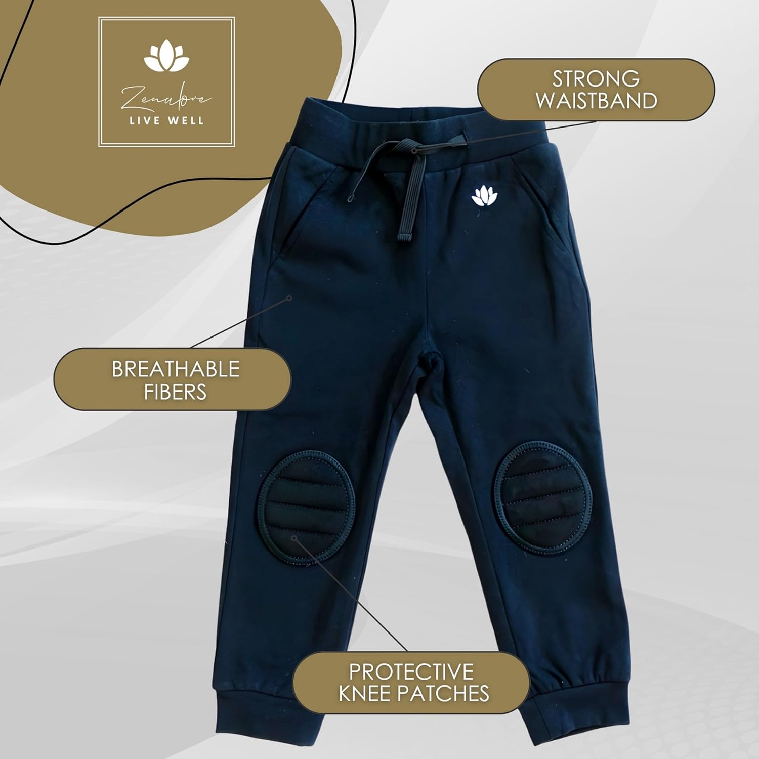 Safe andComfortable Viscose Toddler Pants with Knee Protection