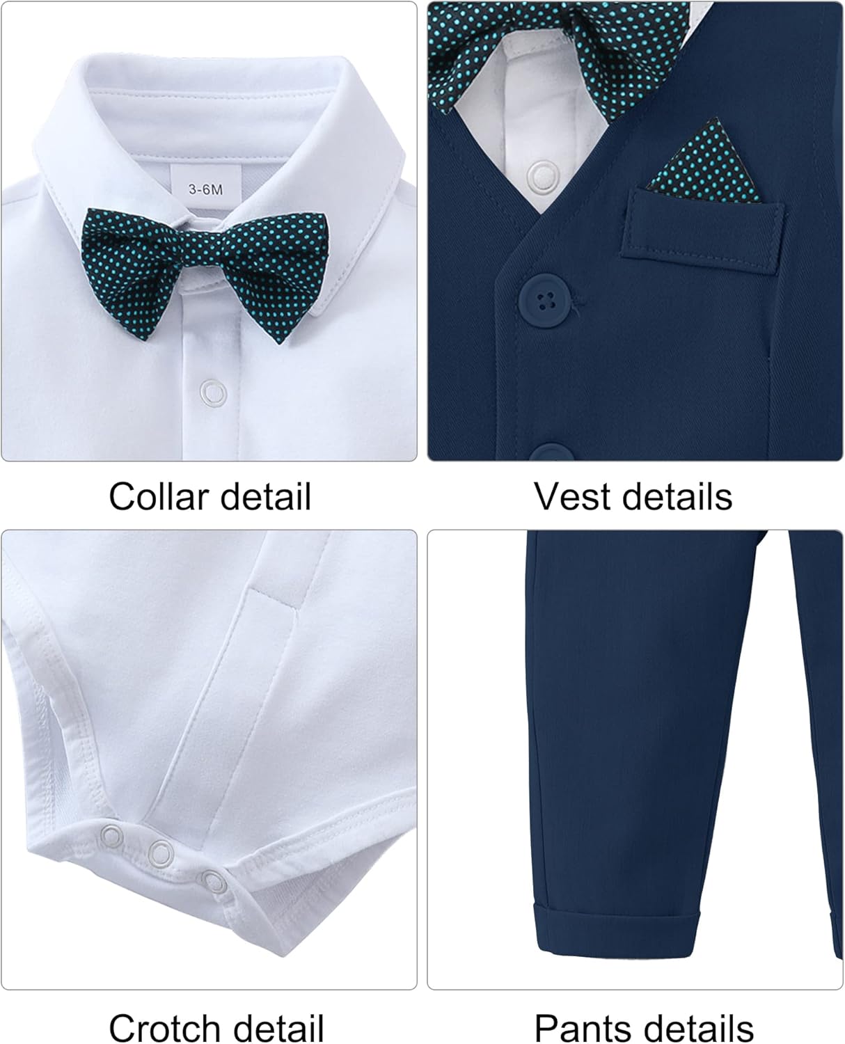 Disaure Baby Boy Outfits - 4PCS gentleman designs for everyday and special occasions