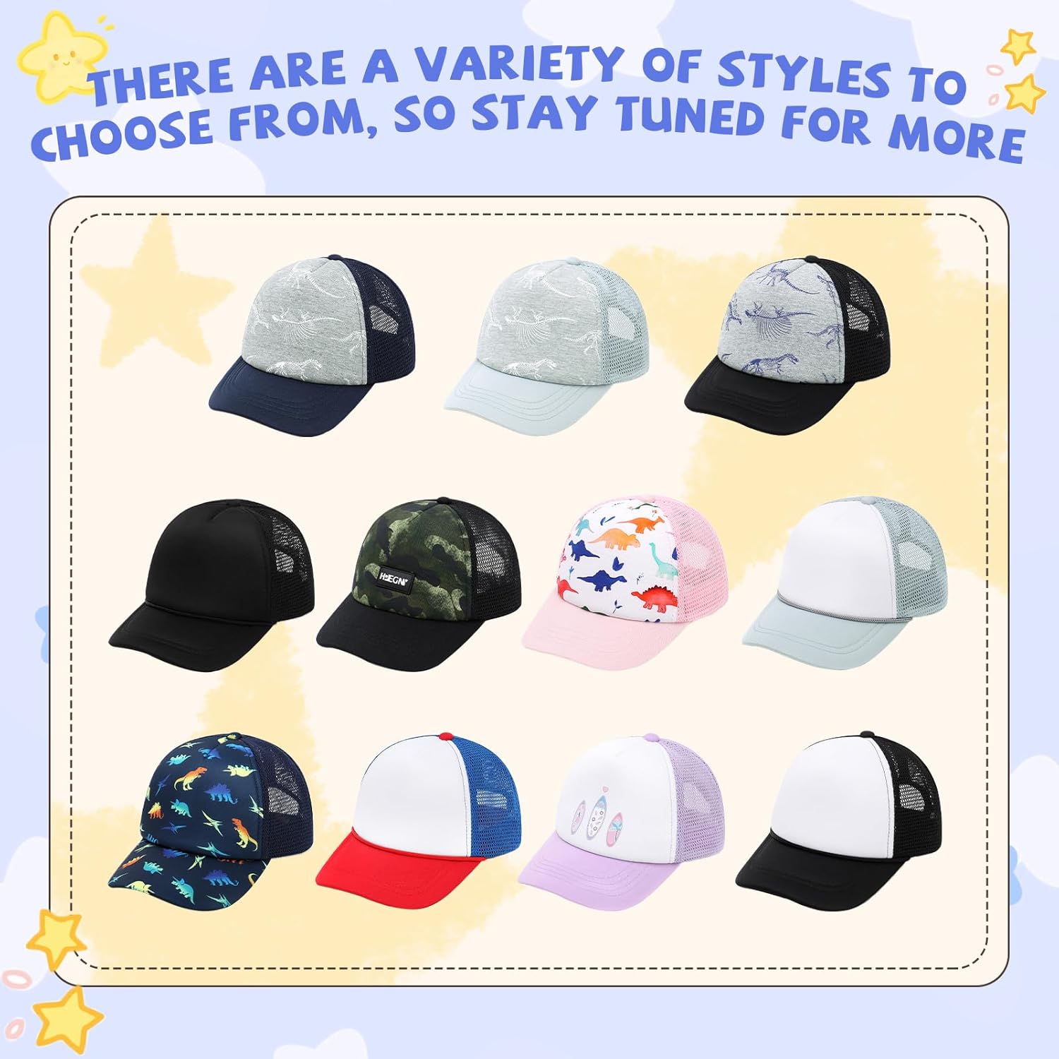Hpegny Toddler Baseball Cap and Sun Hat - Comfortable Mesh and Sponge Design