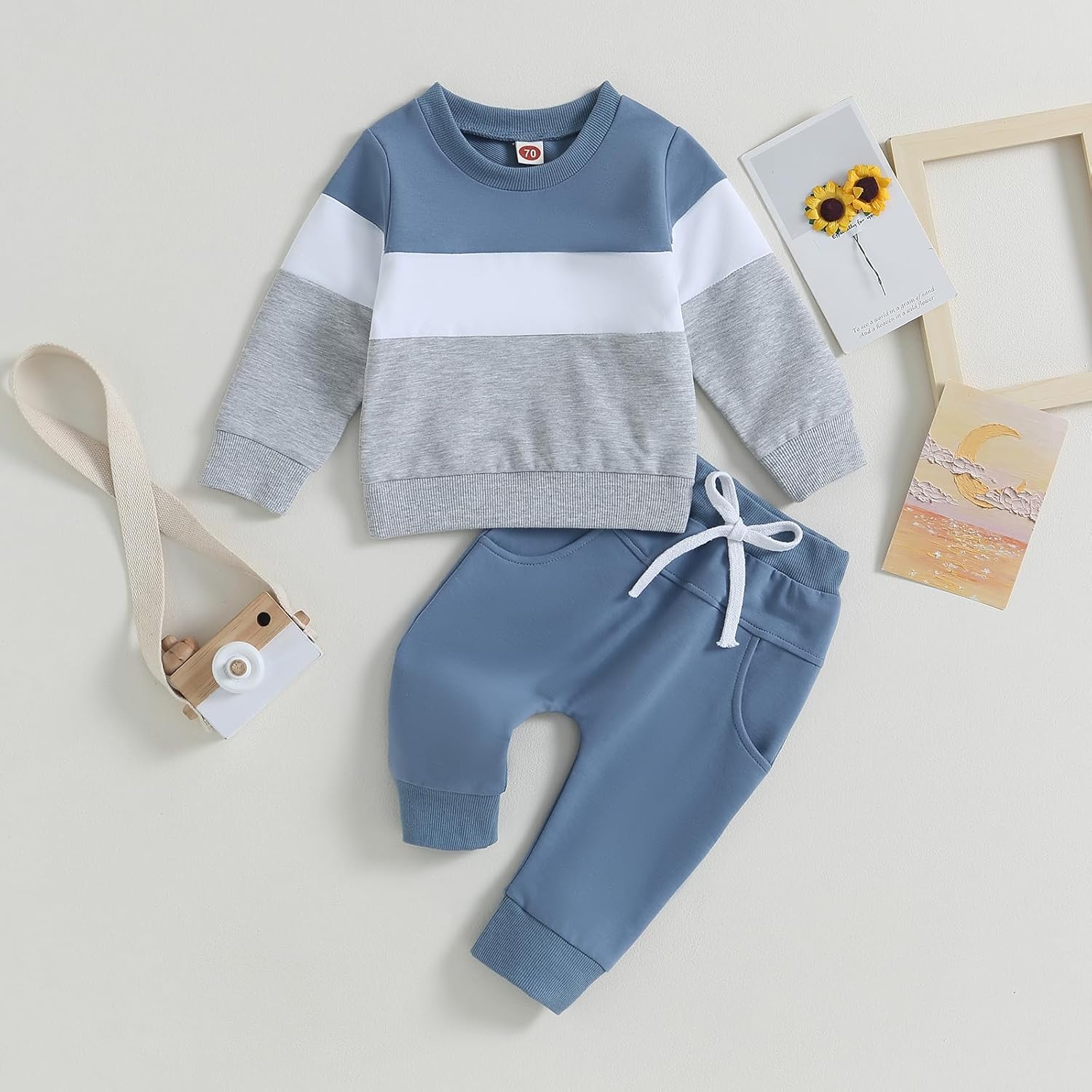 Keep them warm yet stylish - toddlers boys fall winter outfit set