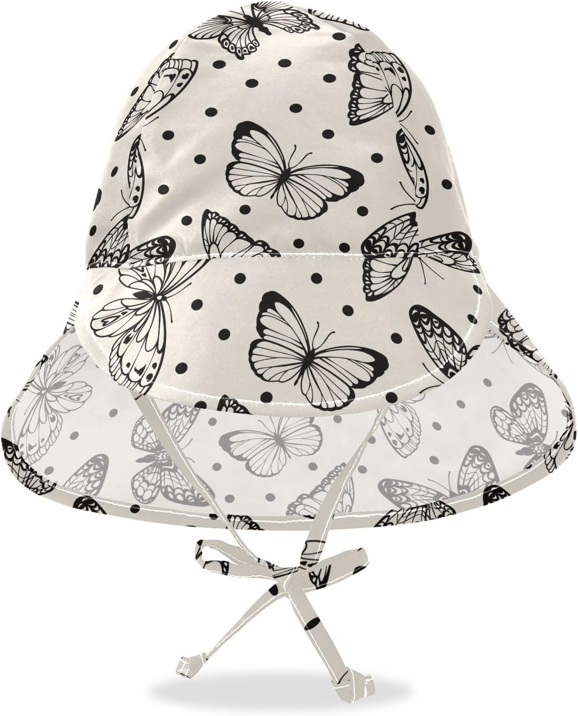 KLL Elegant Polka Dot Butterflies Toddler Beach Sun Hat