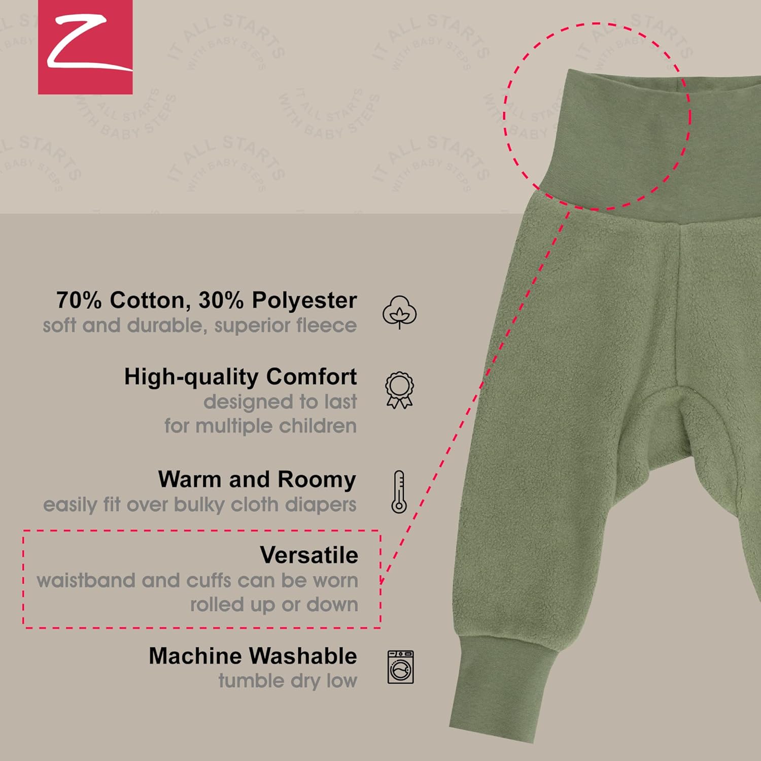 Coozie Fleece Unisex Baby Pants