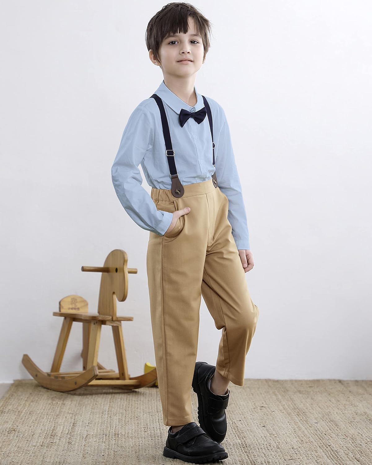 SANGTREE Boys Gentleman Long Sleeves Suit Set with Pocket