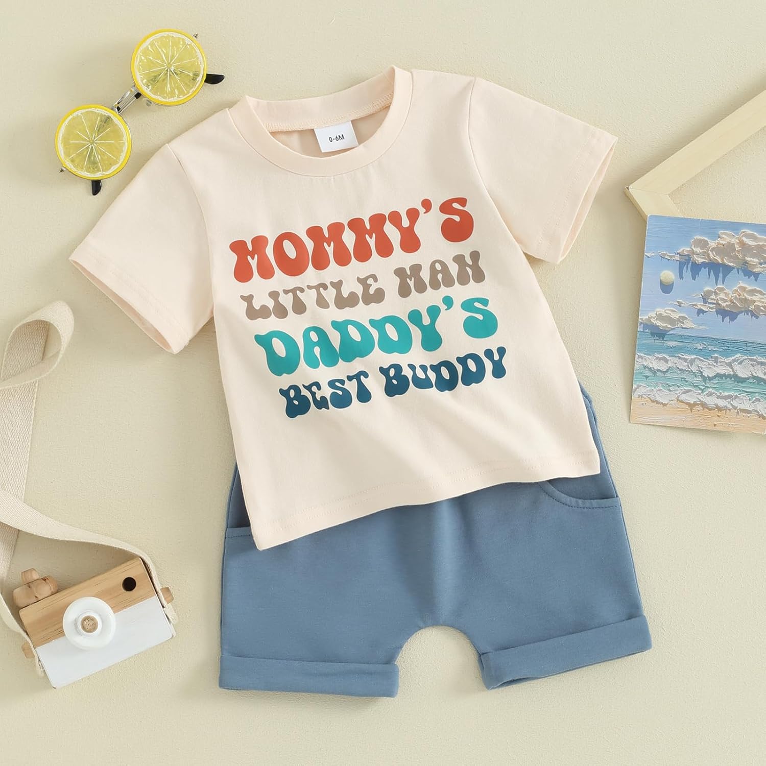 WSBVNS Infant Boys Summer Letter Print Set
