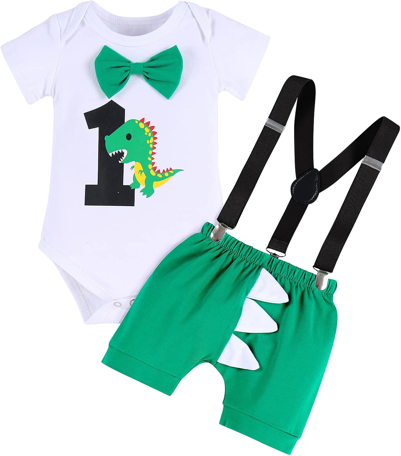 IMEKIS Baby Boys Dinosaur 1st Birthday Set