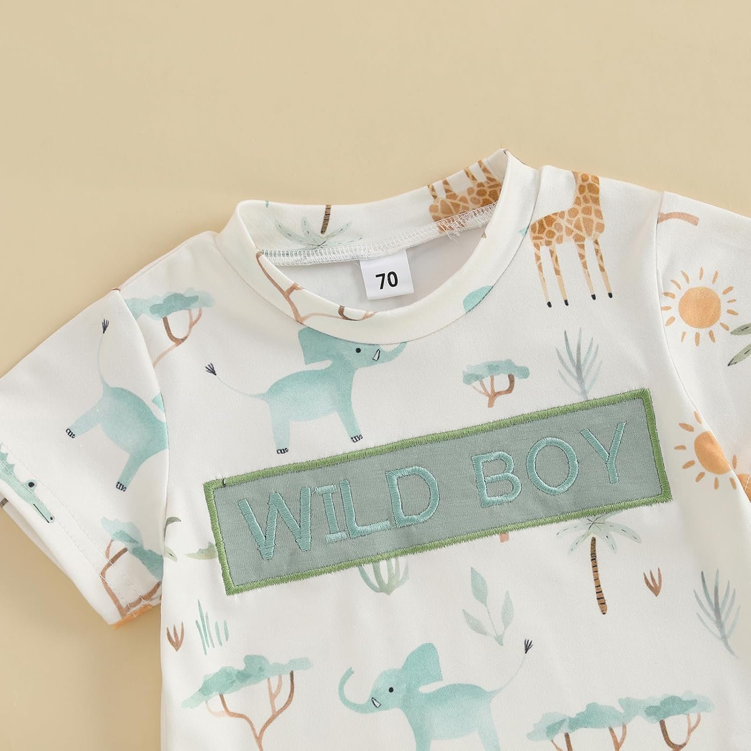 GOOCHEER Wild Boy Summer Short Sleeve T-Shirt and Shorts Set