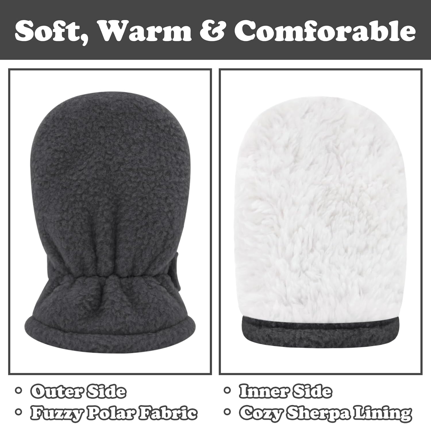 Sarfel Baby Winter Mittens - Fleece Gloves for Toddler