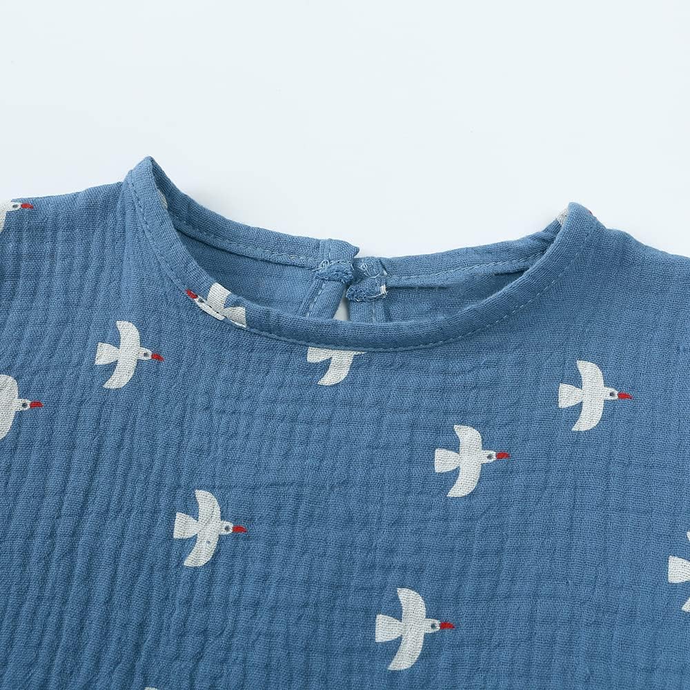 MYGBCPJS Toddler Boys Girls Cotton Linen Shirt Shorts Set 2Pcs