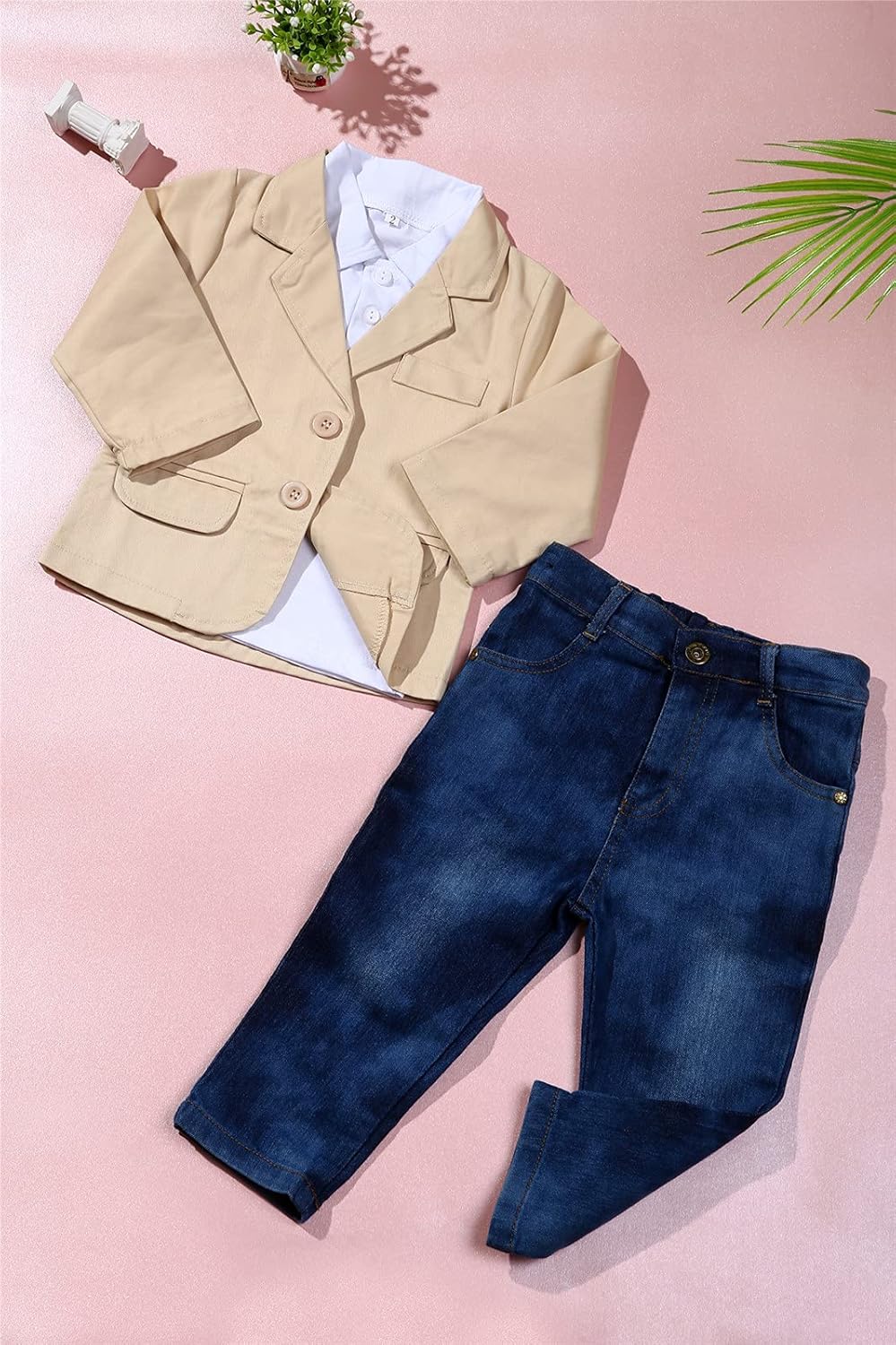Baby Boy Gentleman 3-Piece Shirt Jacket Jeans Set