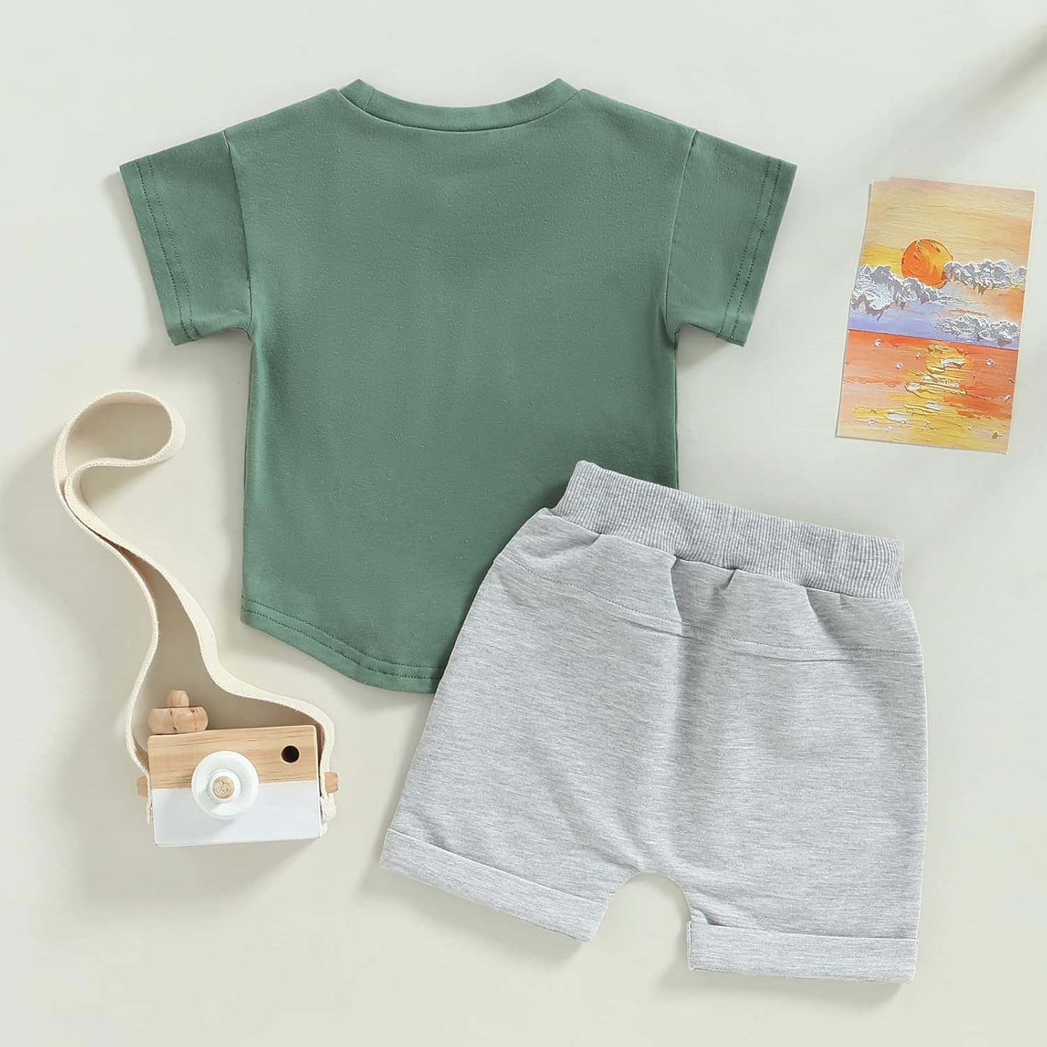 adorable Toddler BoysClothes Set - Little Dude Top Shorts