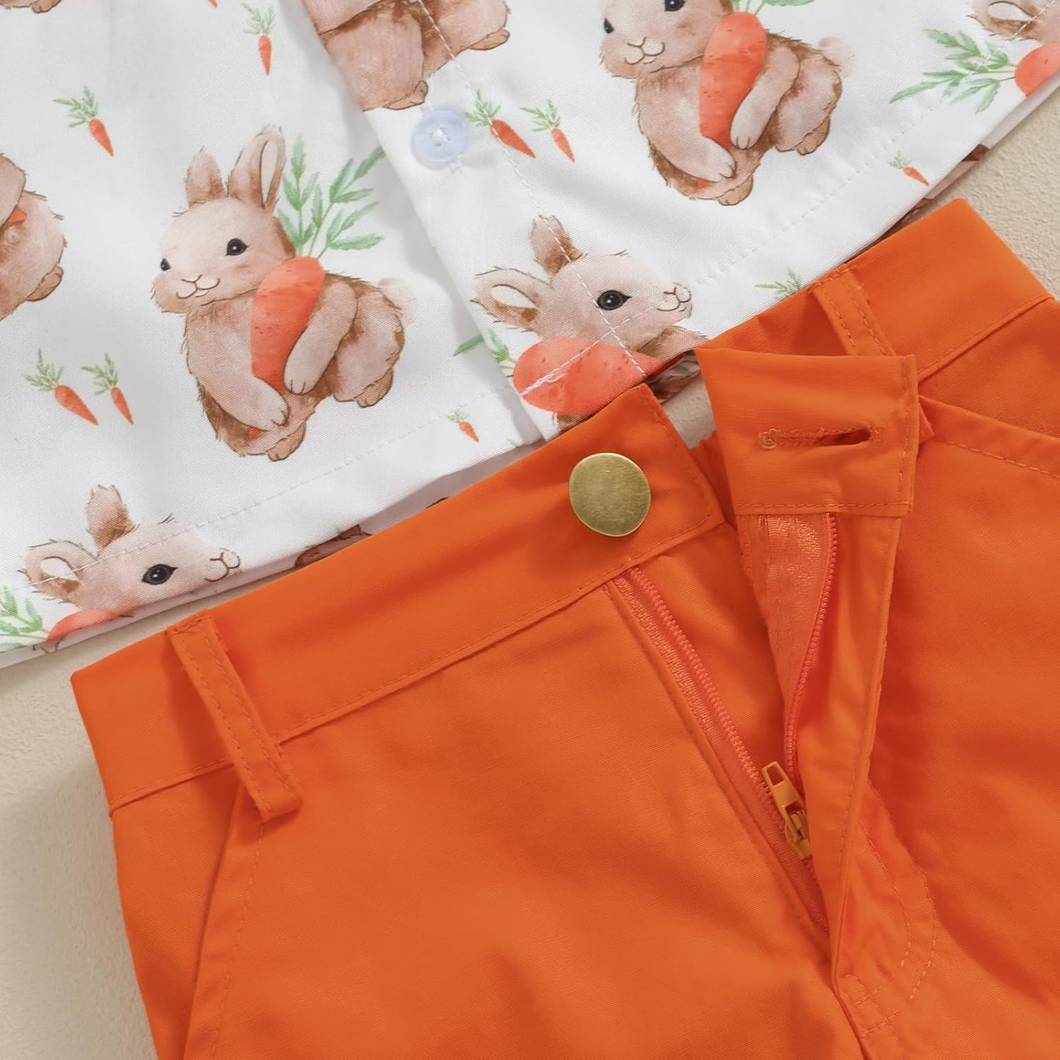 Easter Two-Piece Set for Baby Boys - Bunny Print Button-Down
