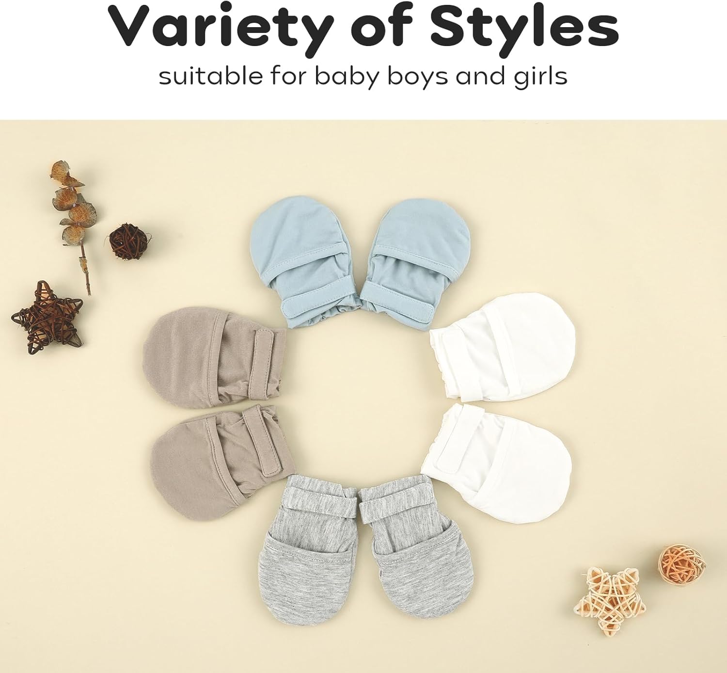 Yoofoss Soft Baby Mittens
