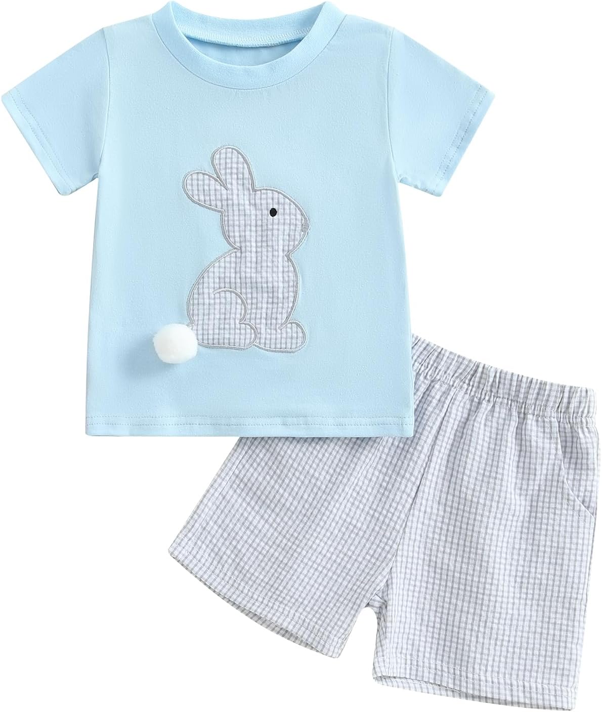 Baby Boy Easter Set with Bunny Carrot Embroidery
