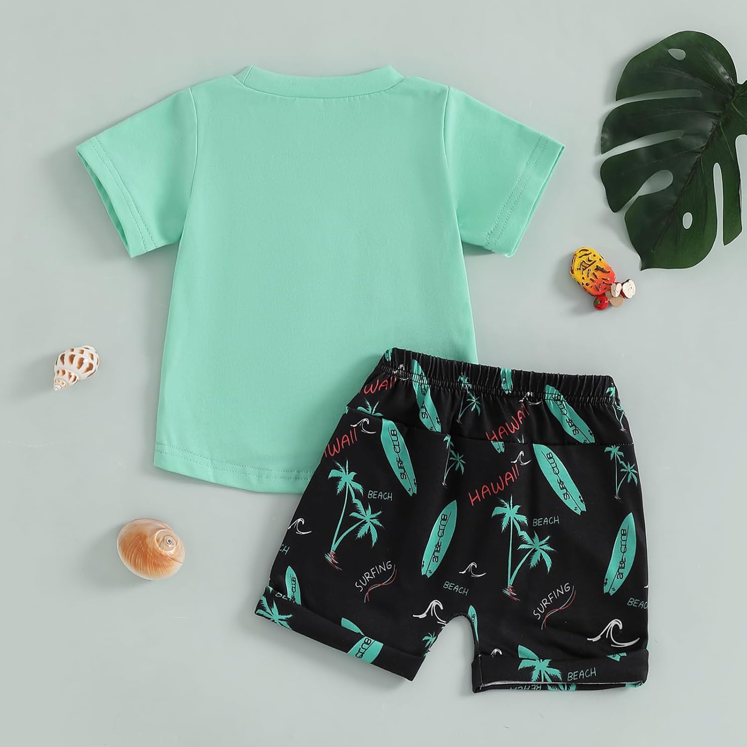 Toddler Boy Summer Clothes Set with Hawaiian Shirts and Shorts