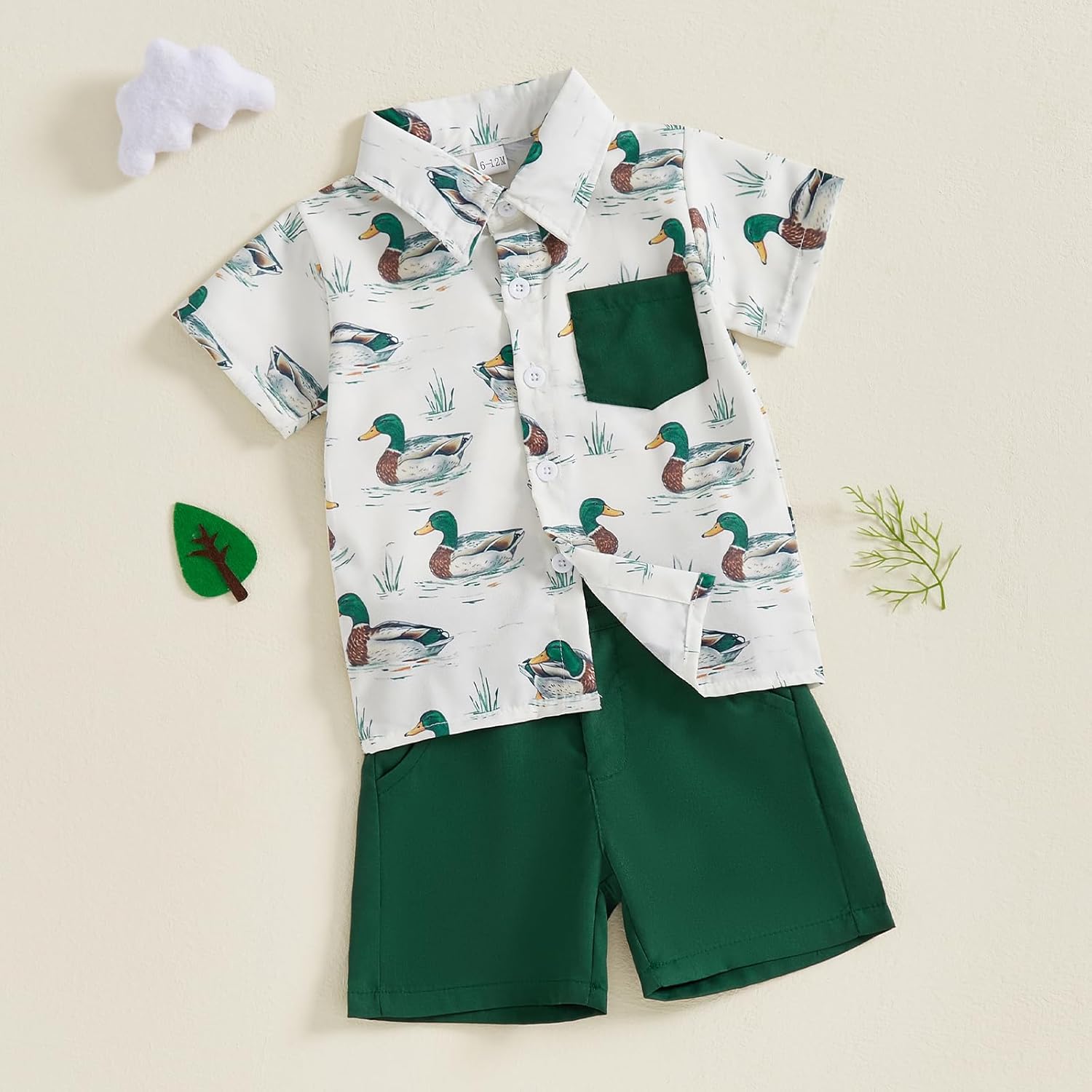 Duck Print Toddler Boy Summer Outfits Casual Trendy
