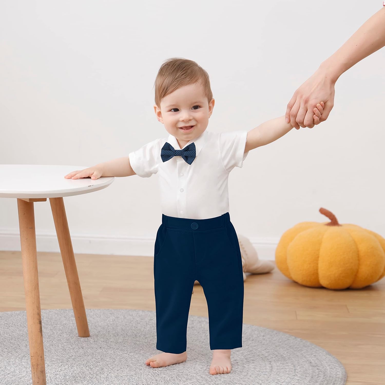 Disaure Baby Boy Outfits - 4PCS gentleman designs for everyday and special occasions