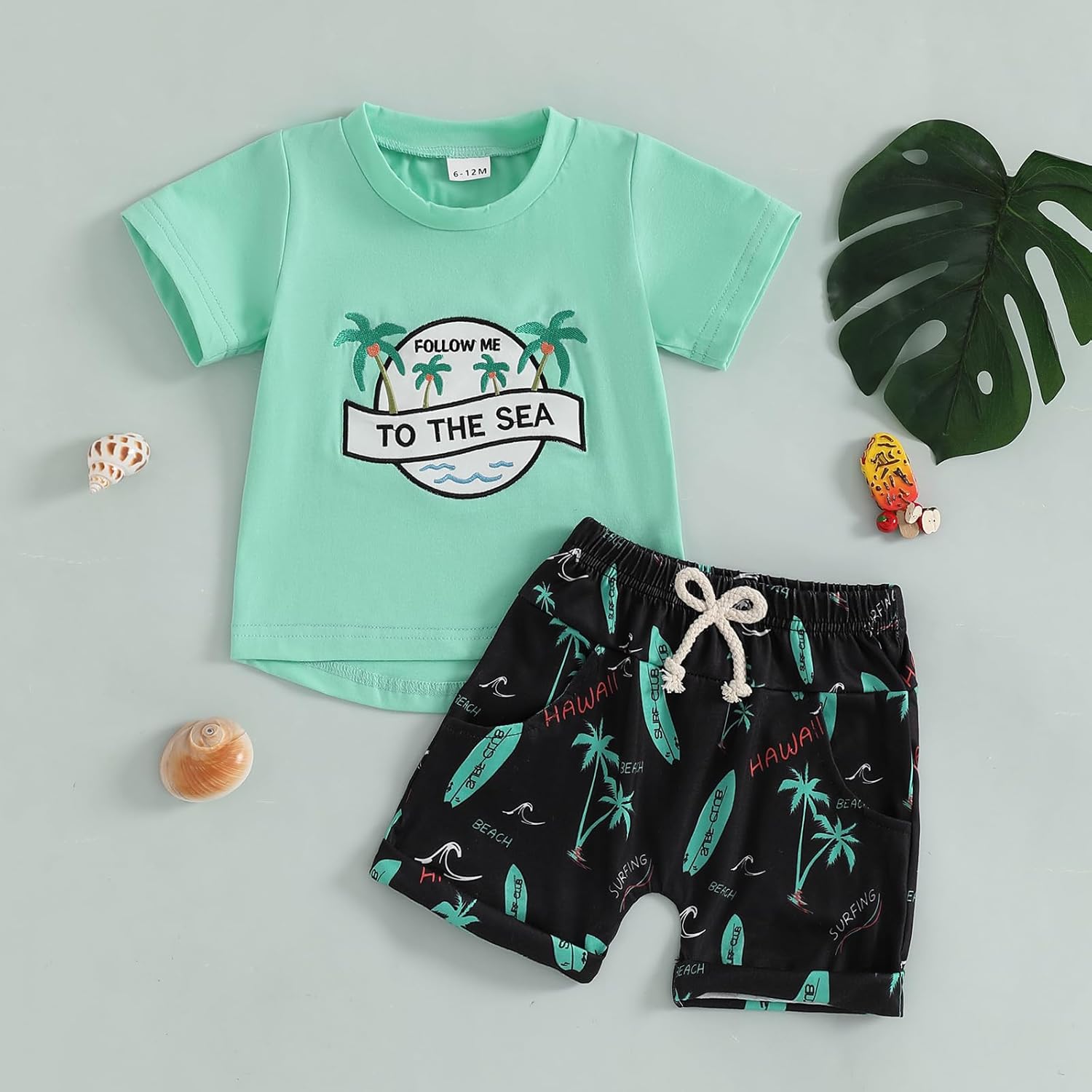 Toddler Boy Summer Clothes Set with Hawaiian Shirts and Shorts