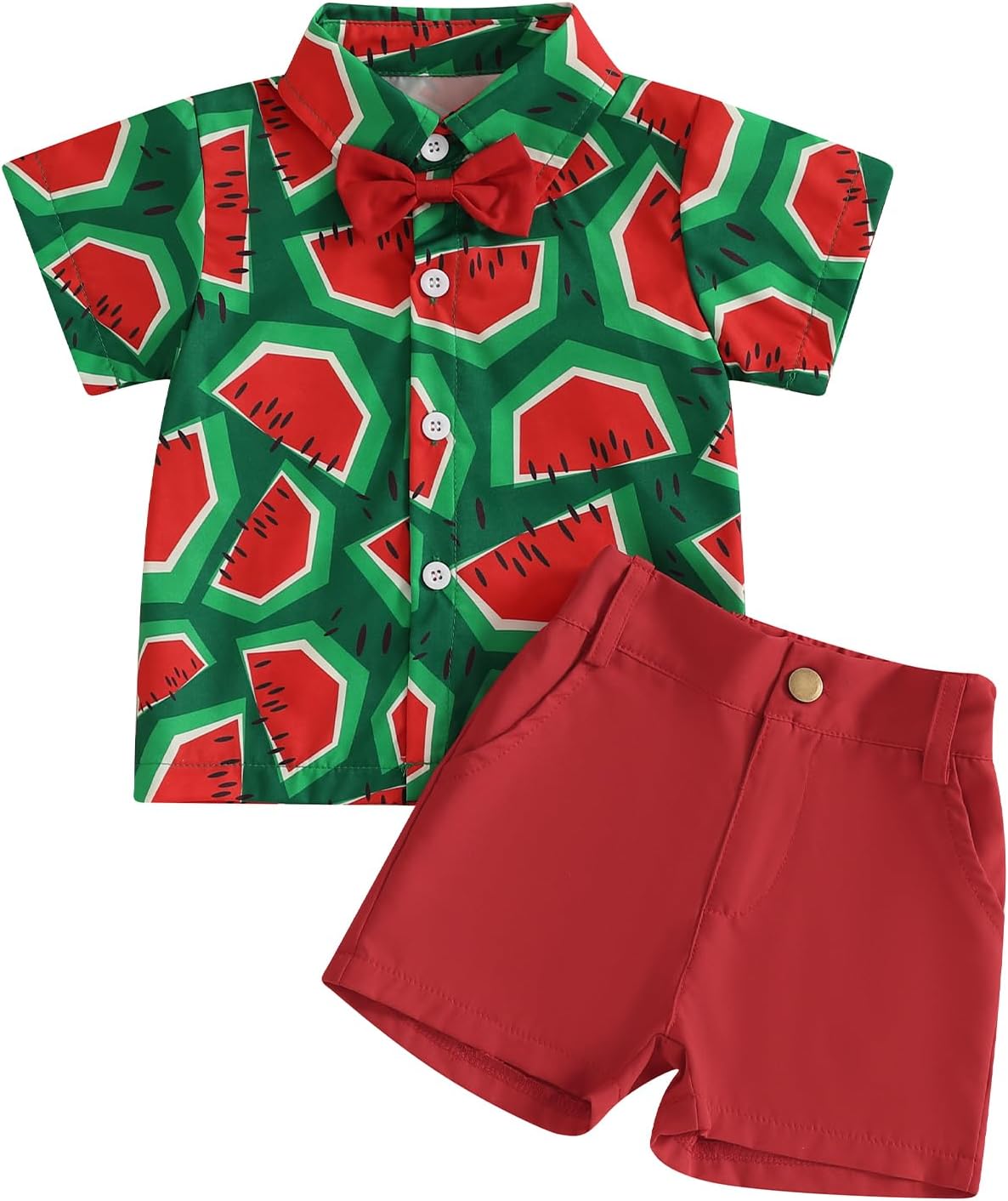 Relaxed Toddler Boys Outfit with Watermelon Print Set
