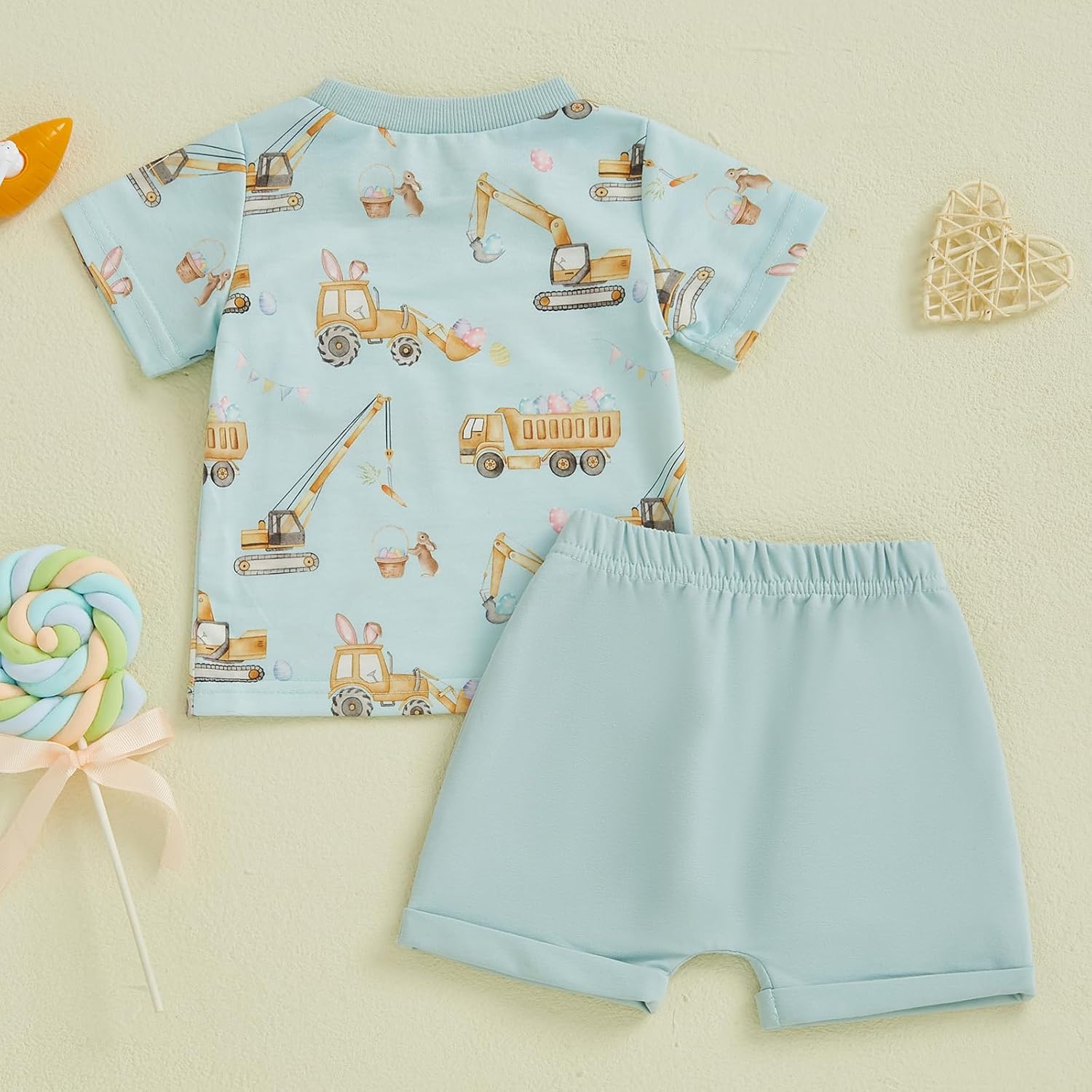 ToddlerEMS Protest Baby BoyEaster Set Truck Eagon Bunny 2Pcs
