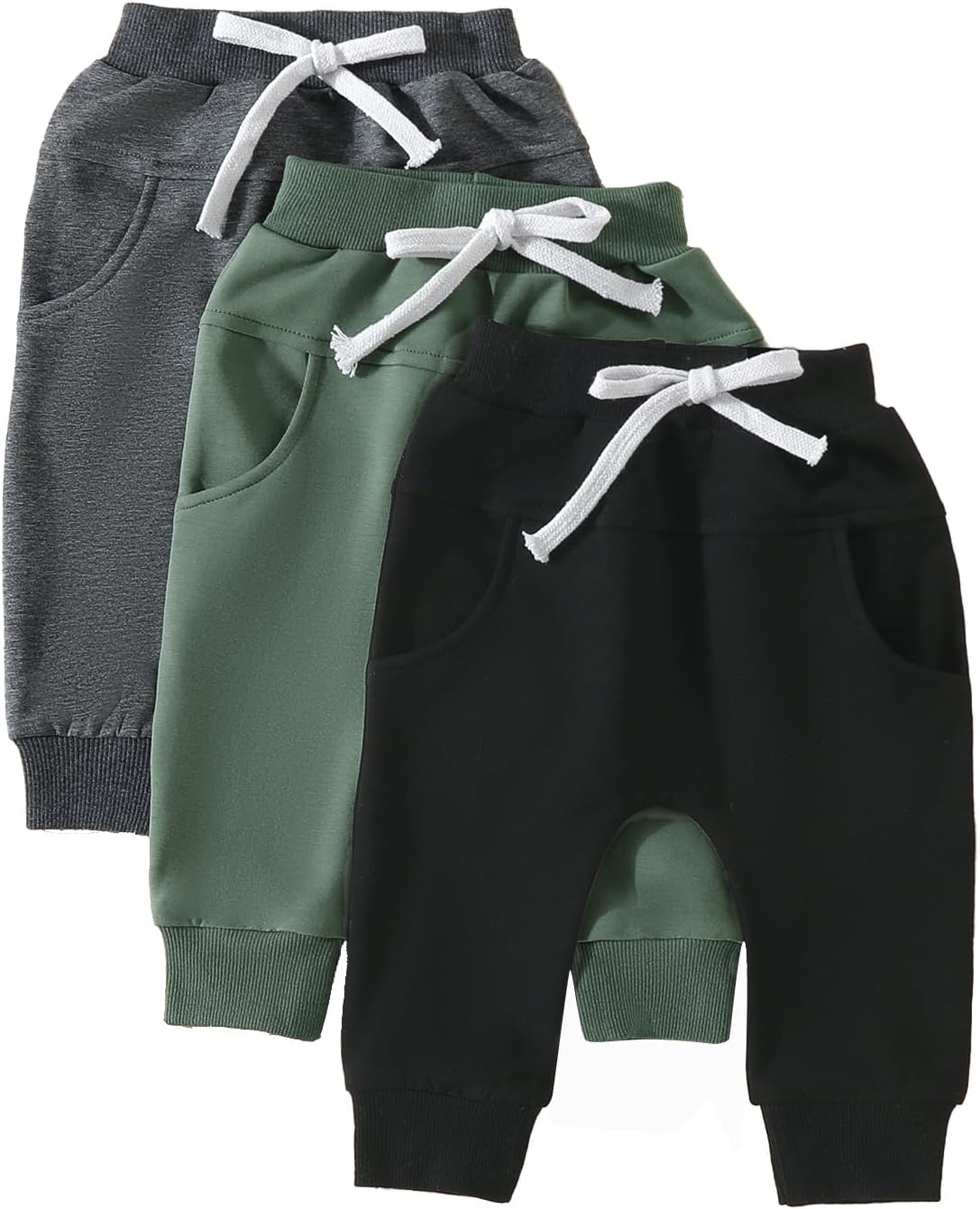 3 Pack Baby Boys Cotton Jogger Pants Spring Fall Winter