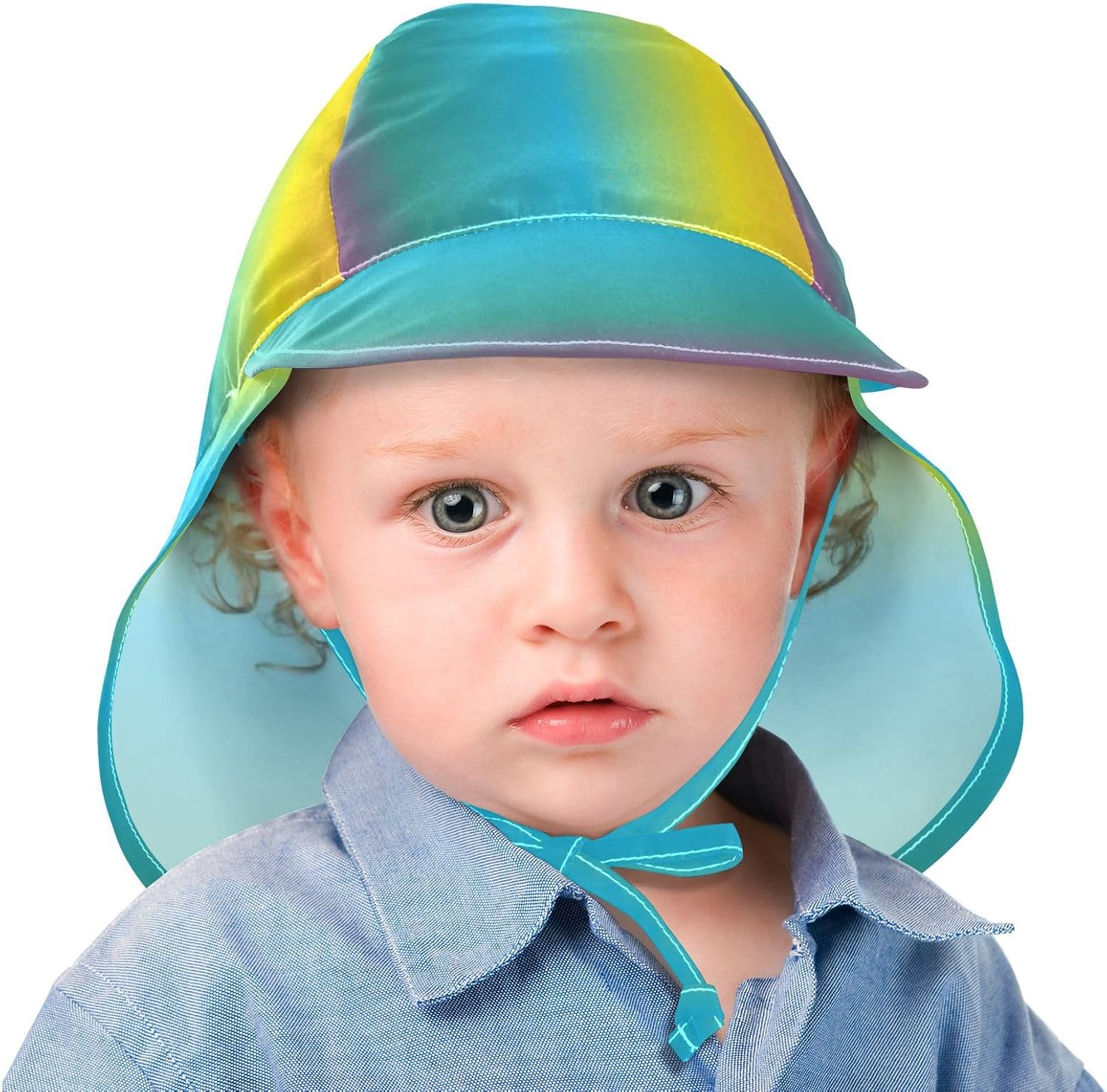RPLife Pink Green Gradient Adjustable Toddler Sun_hat 2T-4T