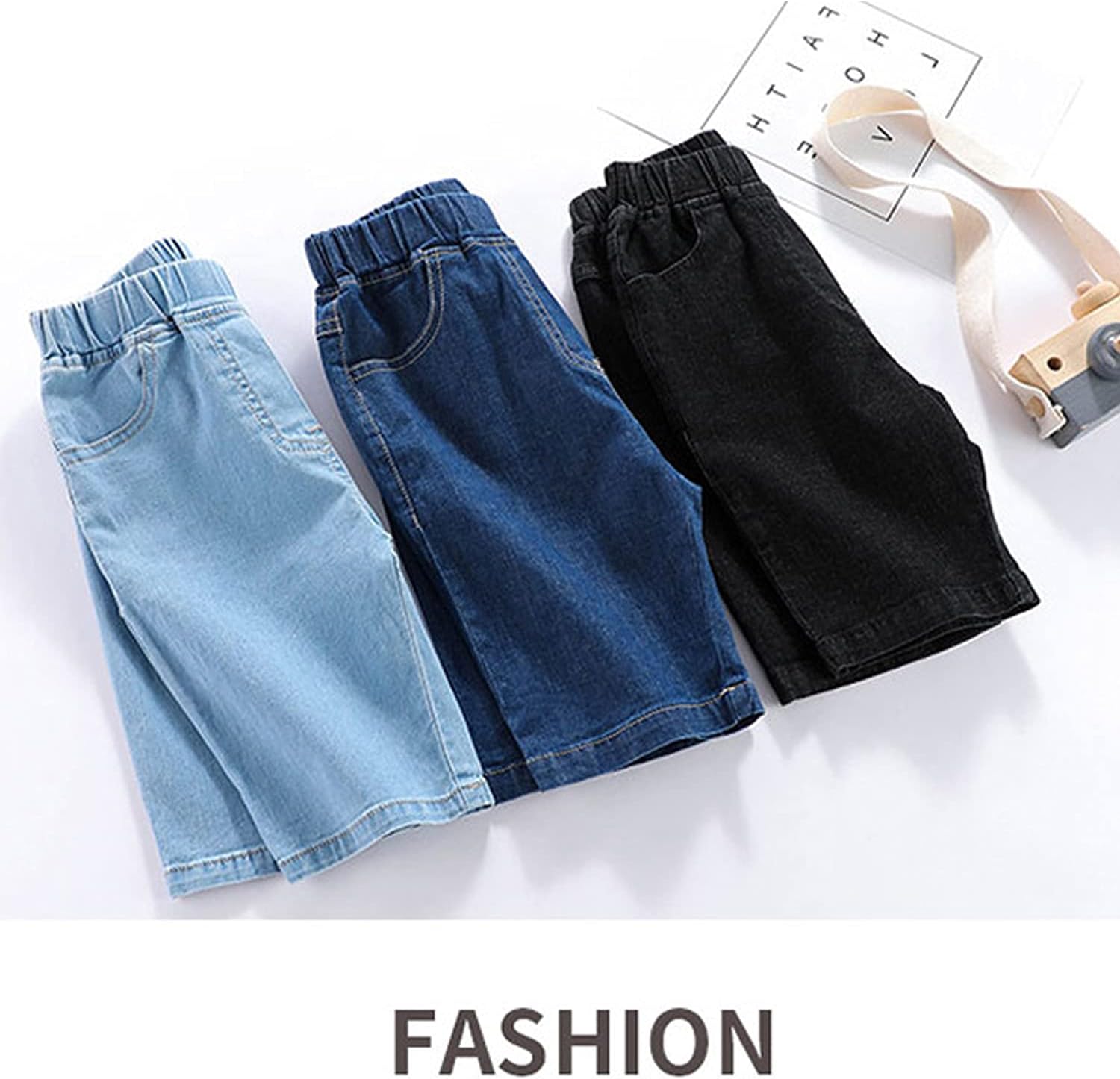 EISHOW Toddler Denim Shorts with Pockets for Boys Girls