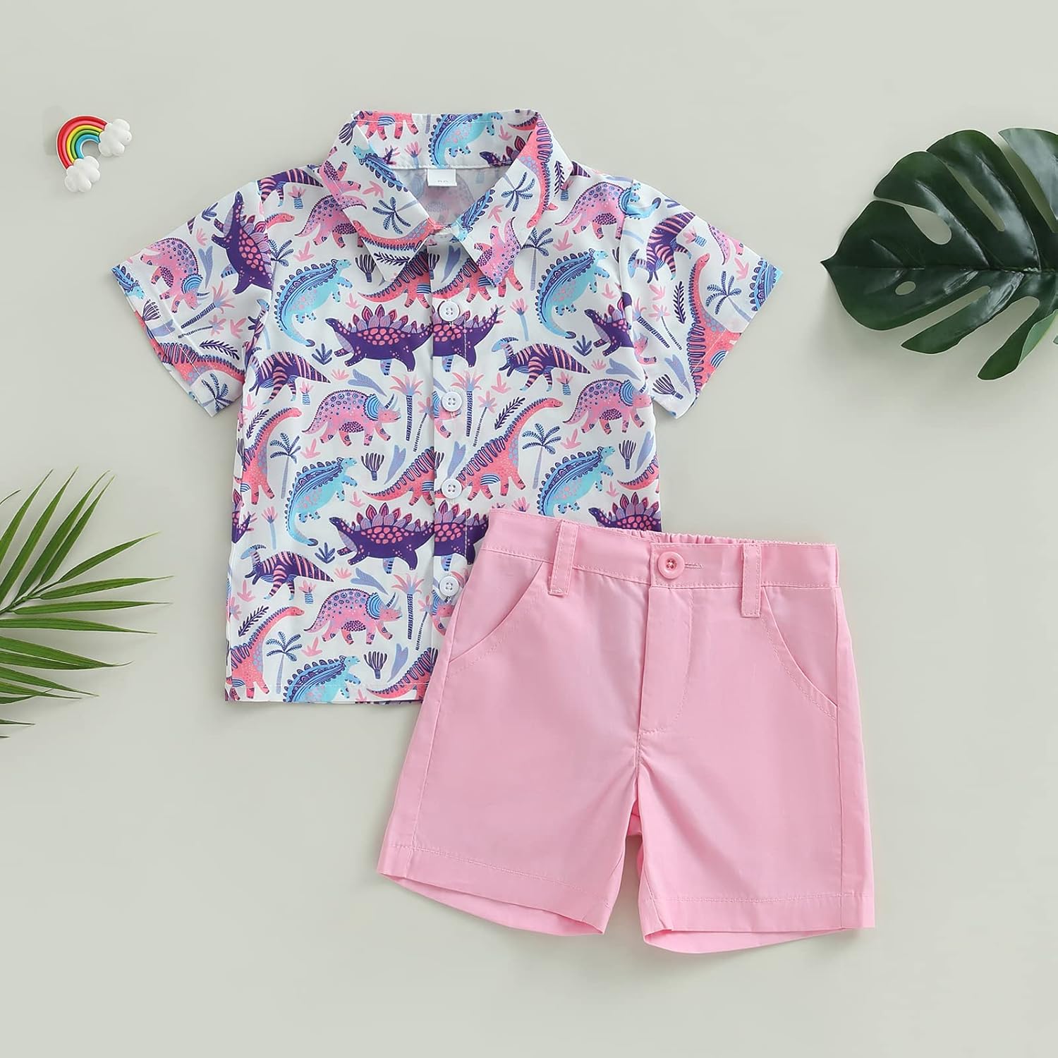 Ledy Champswiin Toddler Summer Outfit Casual Shirts Shorts for Boys