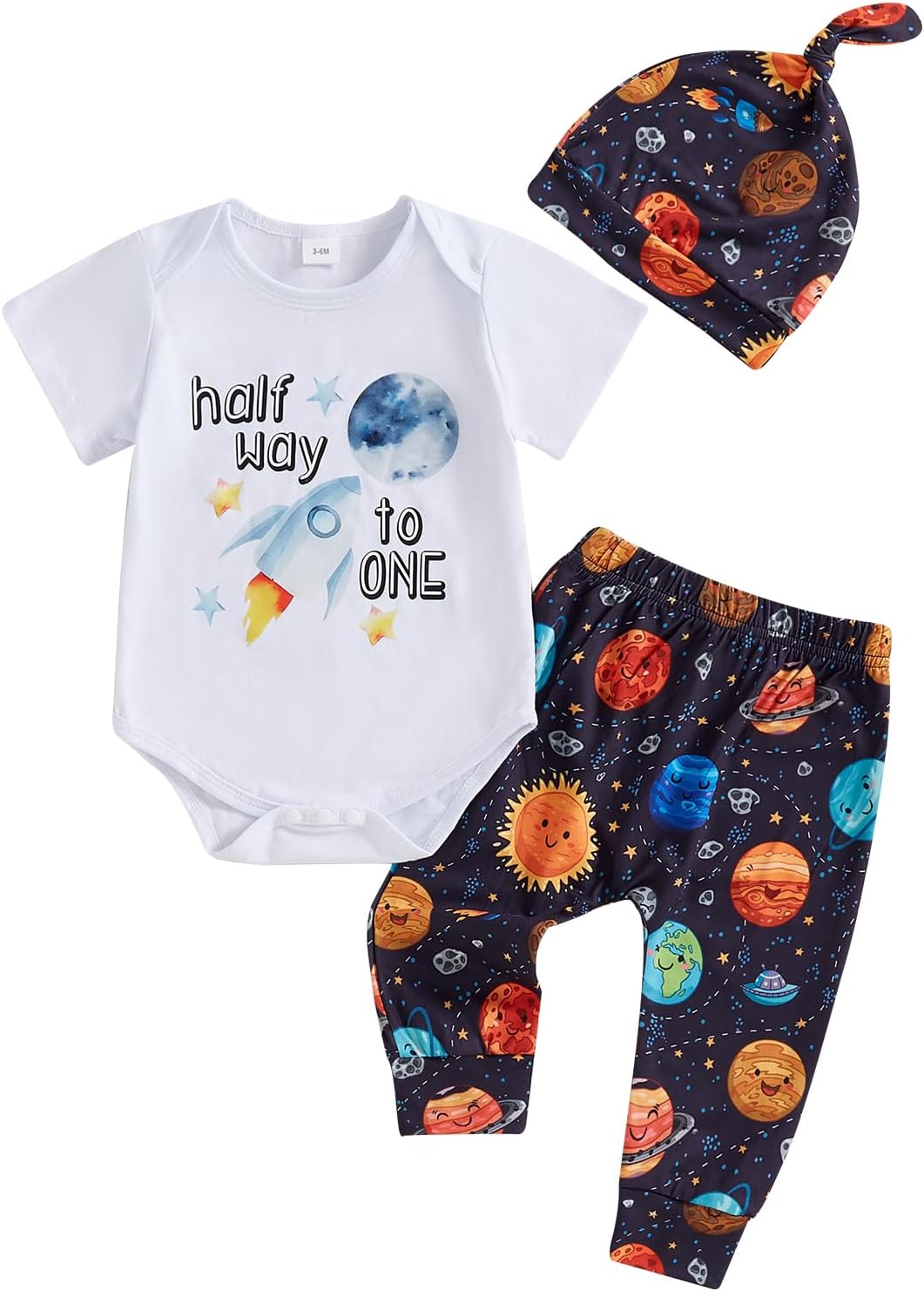 Bagilaanoe Baby Boy Half Birthday Outfit Space Theme