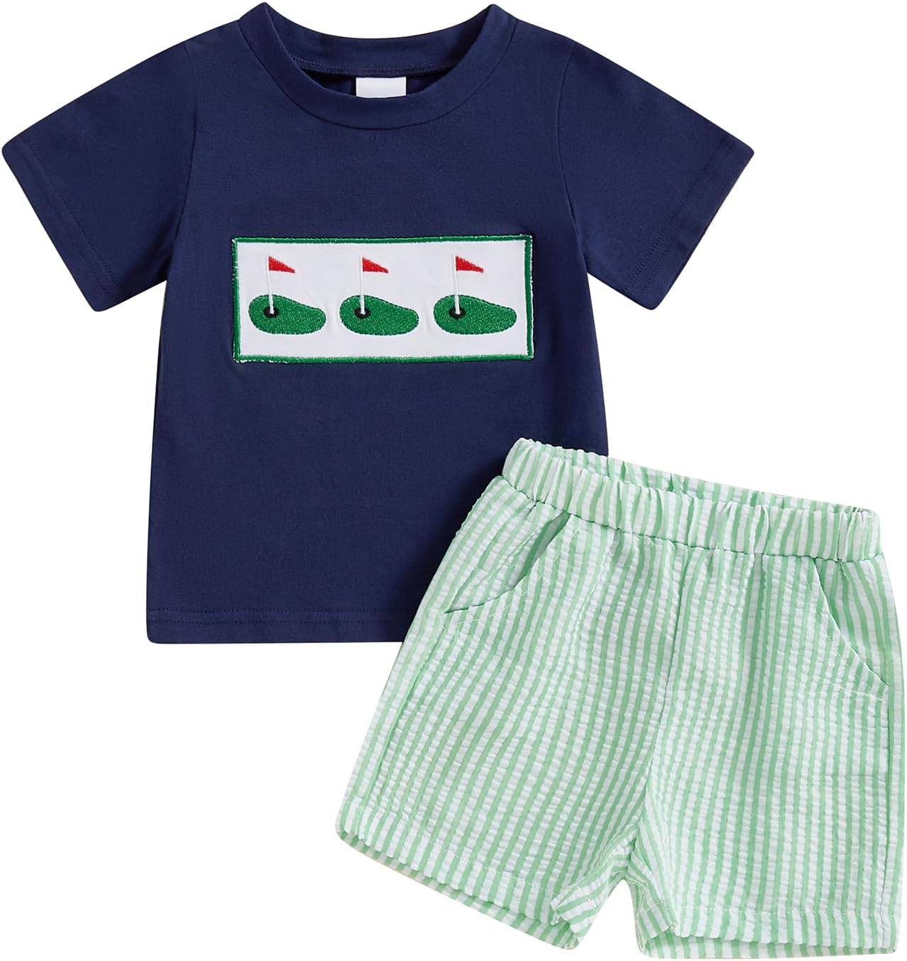 FIOMVA Toddler Boy Summer Golf Outfit Set