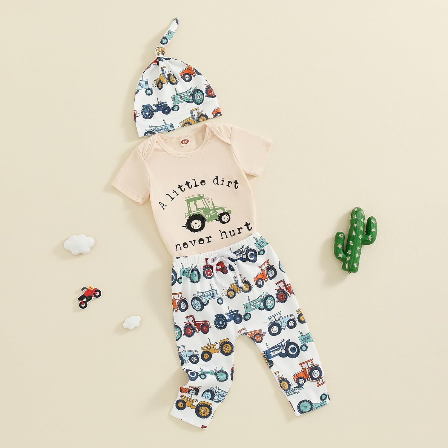 Newborn Baby Boy Tractor Clothes