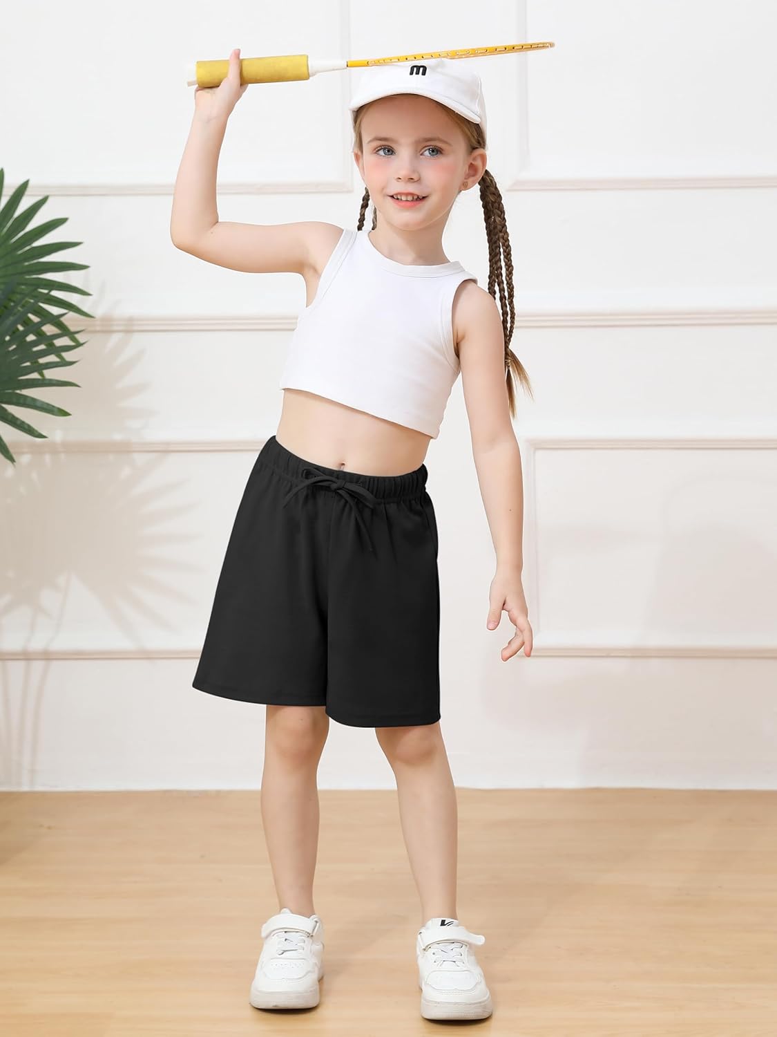 Ruisita 3-Piece Drawstring Cotton Toddler Shorts in Summer