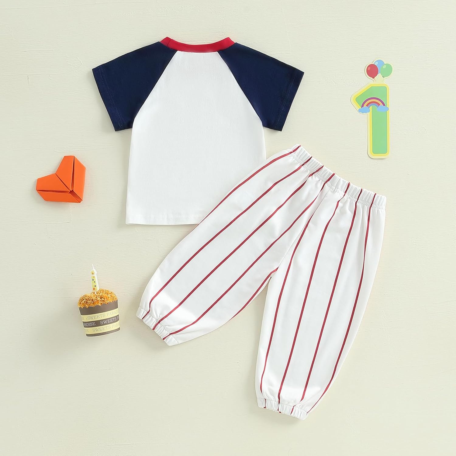 Newborn Baseball First Birthday Outfit T-Shirt Pants Set for Boys