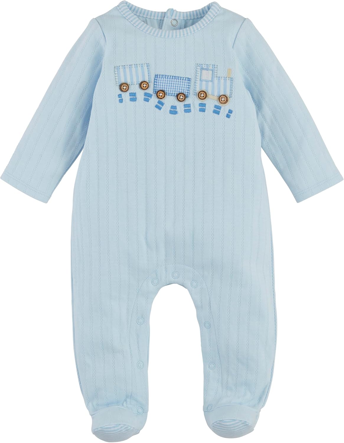 Mud Pie Train Pointelle Inspired Baby Boys Sleeper