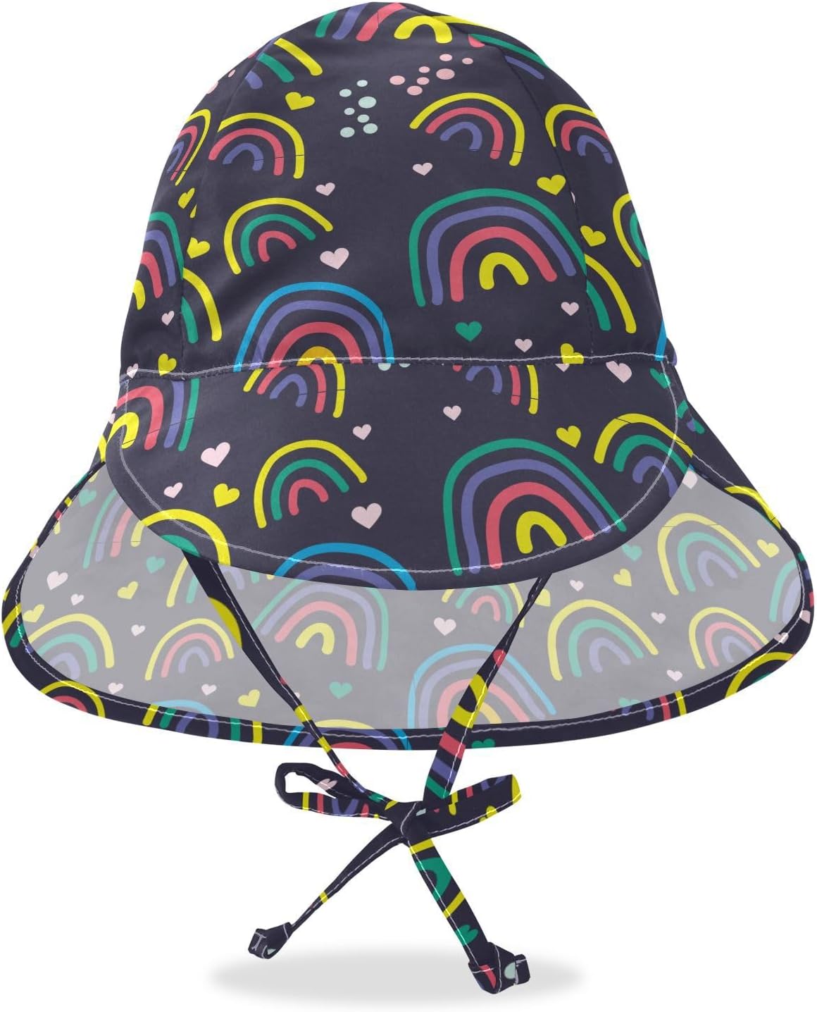 Adjustable Toddler Beach Hat with Rainbow UV Protection for Boys and Girls