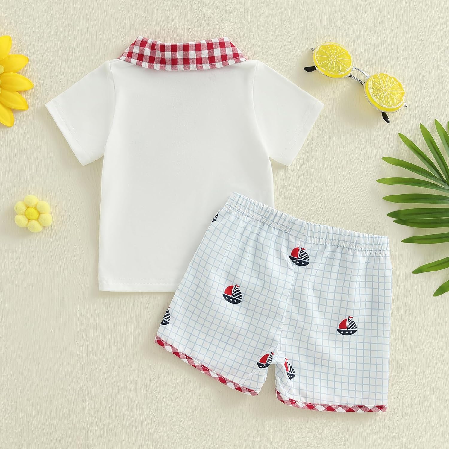 Bagilaanoe 4th of July Toddler Boy Sailboat Outfit