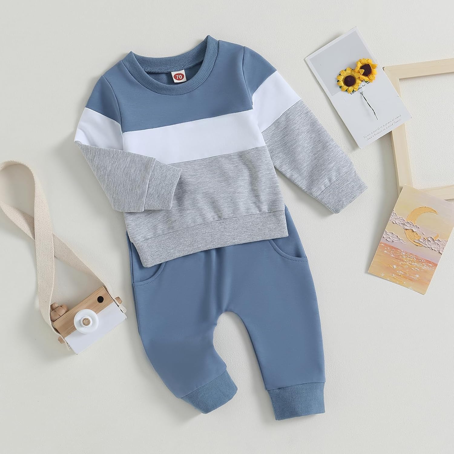 Keep them warm yet stylish - toddlers boys fall winter outfit set