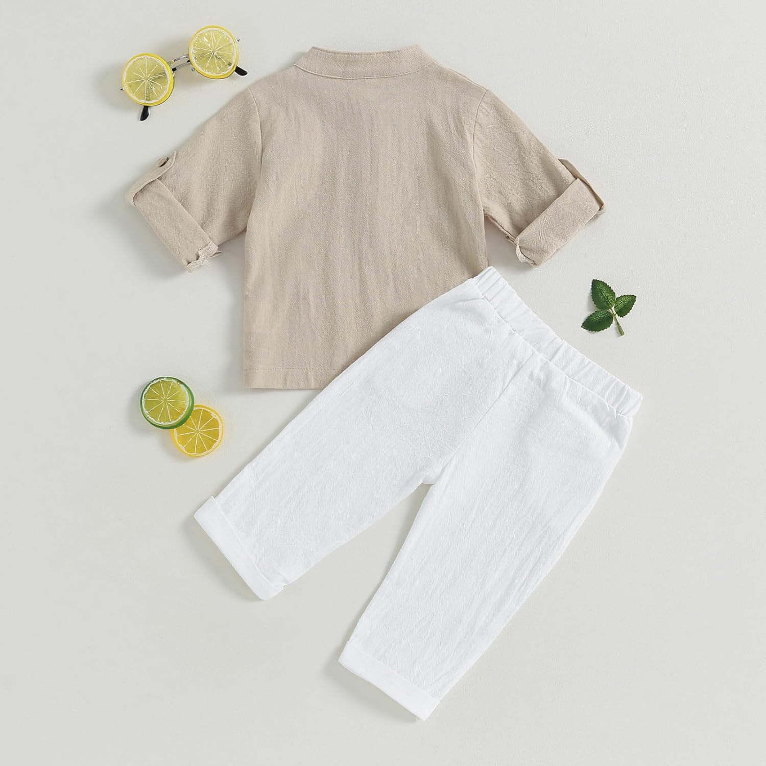 Cotton Linen Toddler Shirts Set