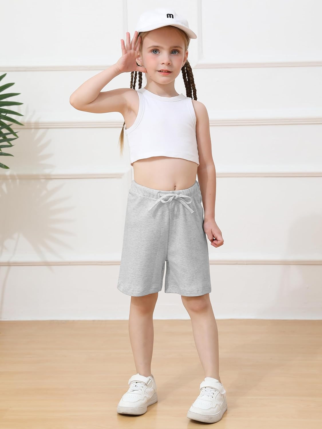 Ruisita 3-Piece Drawstring Cotton Toddler Shorts in Summer