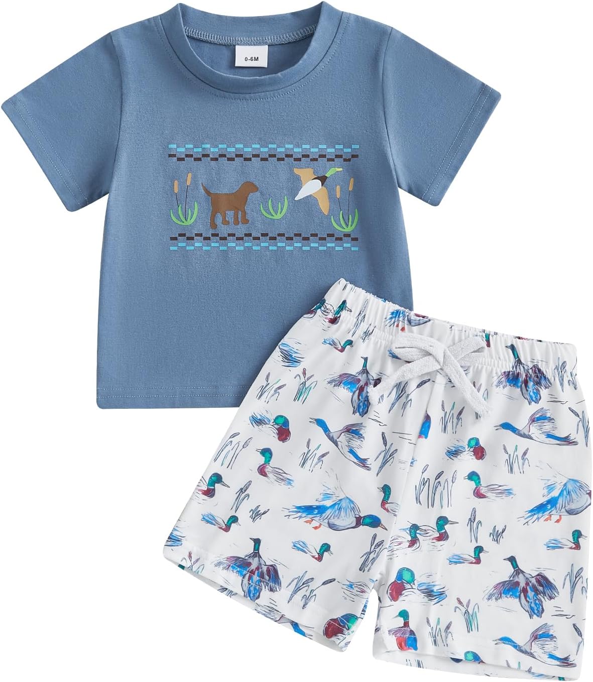Toddler Boy Mallard Duck Summer Outfit Set 2Pcs