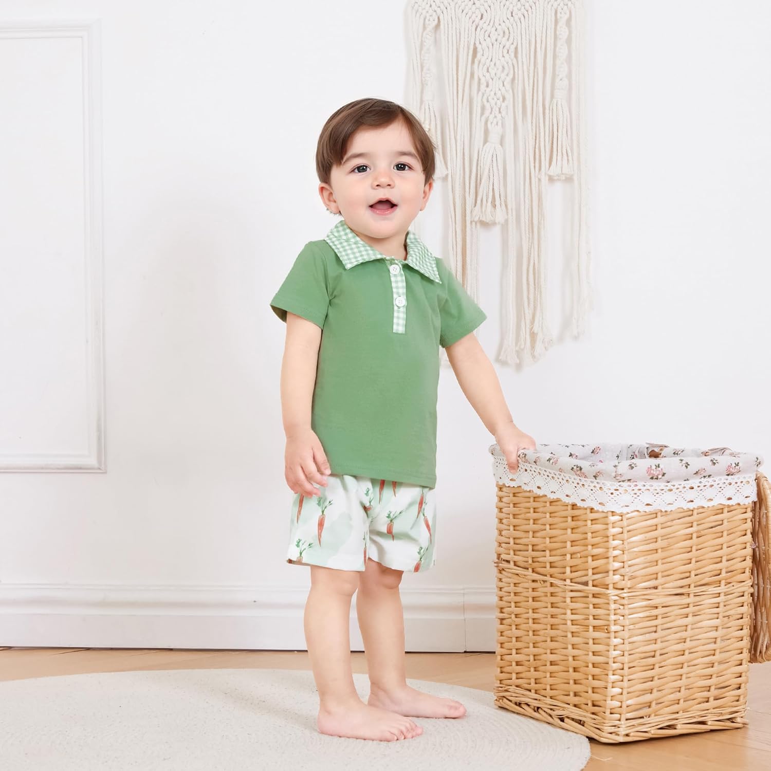 Big Brother Little Sister Easter Outfits Toddler Romper Set
